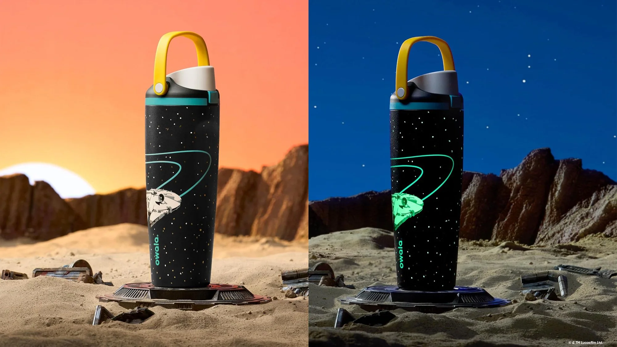 This Owala Falcon Bottle Has a Secret: It glows in the dark.