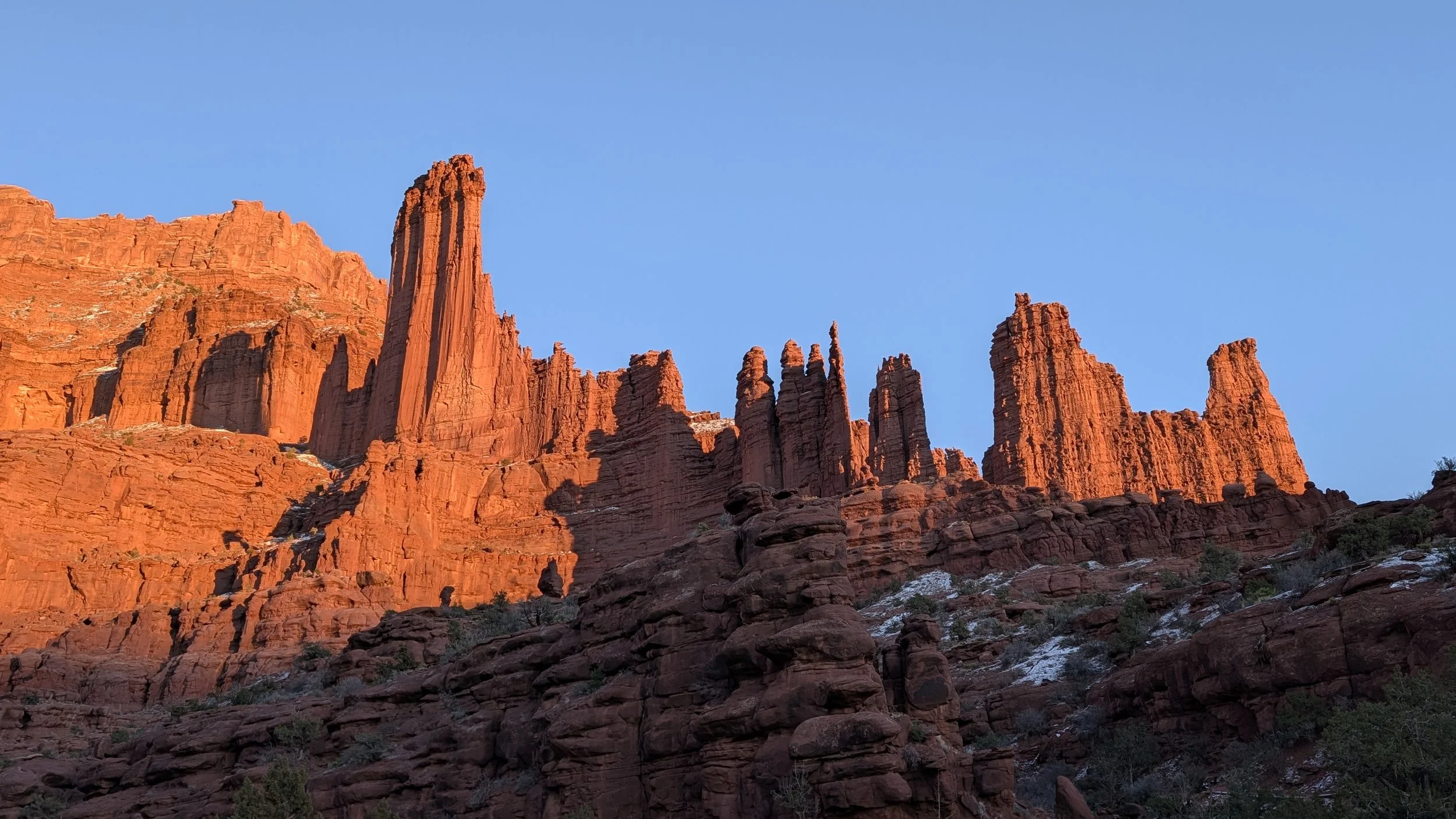 The towers in alpenglow