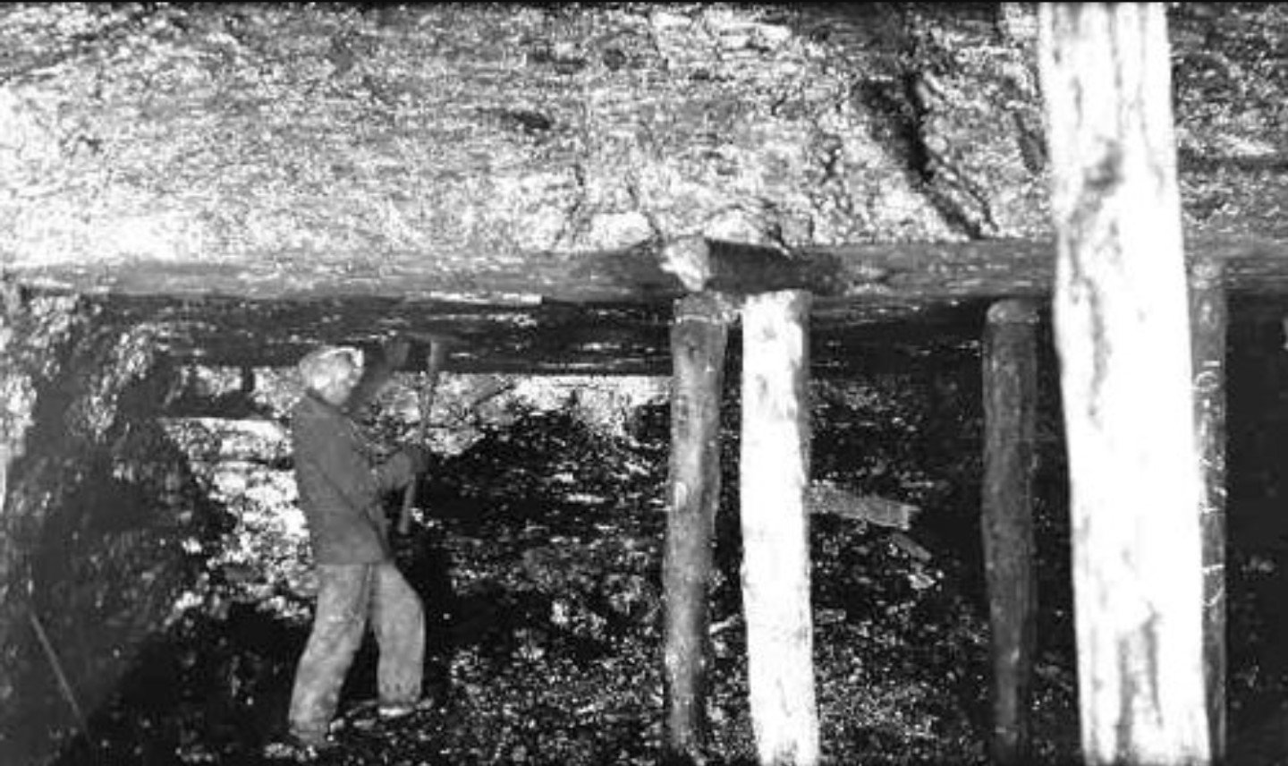 Coal mining deep in the ground. A dirty & hazardous job.