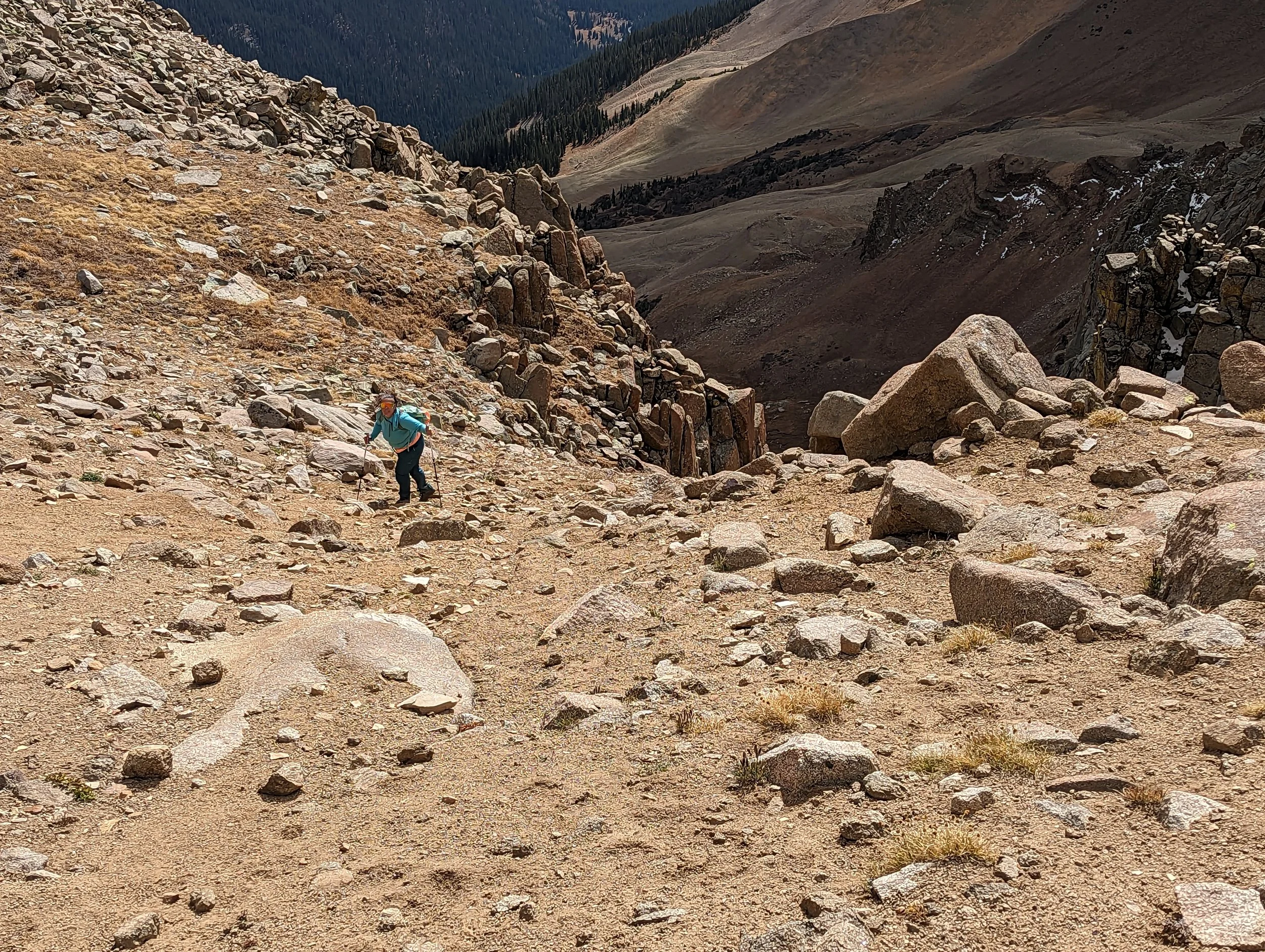 Regina near the exit at the top of the gully