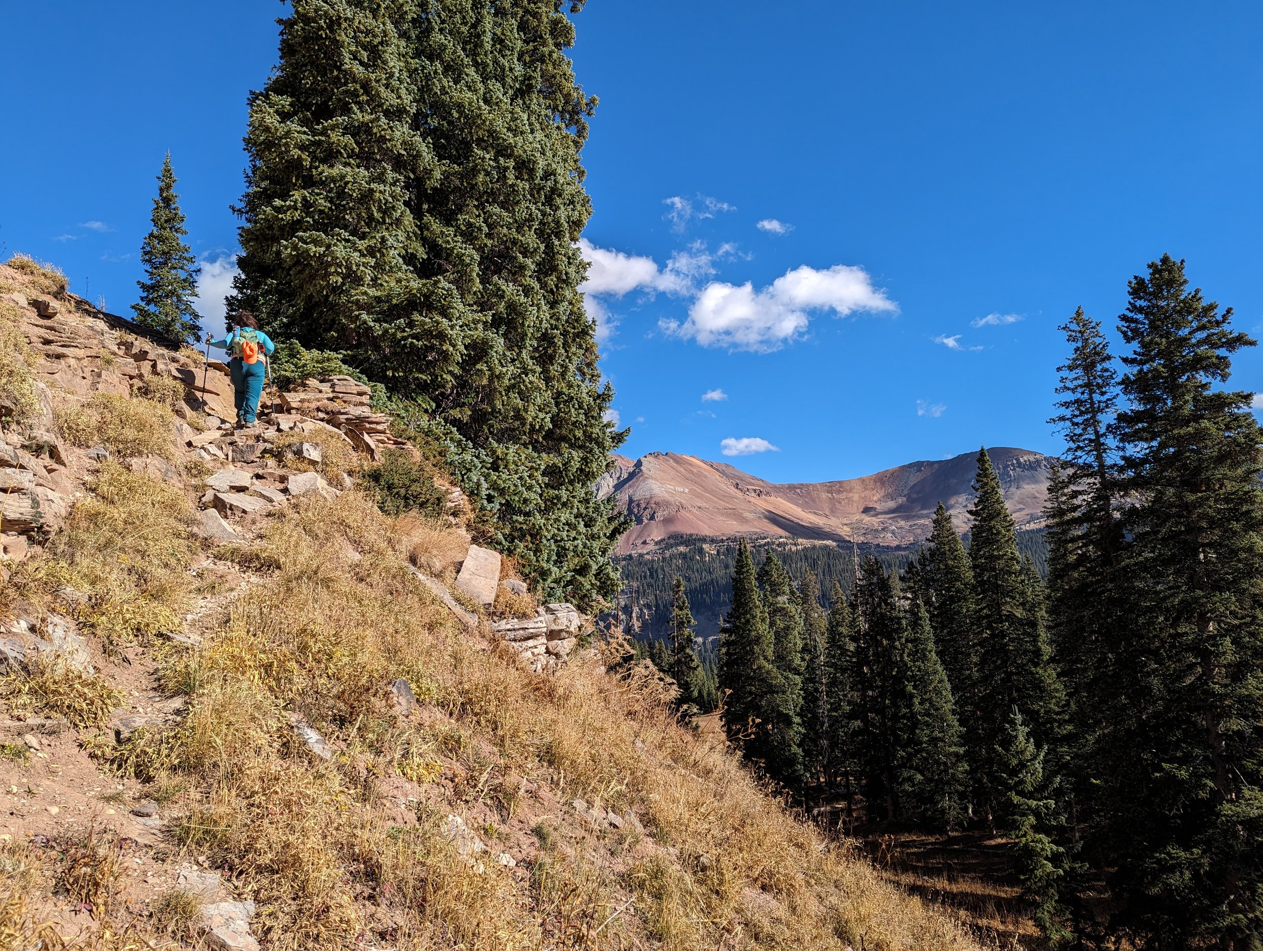 Regina on a lower segment of trail