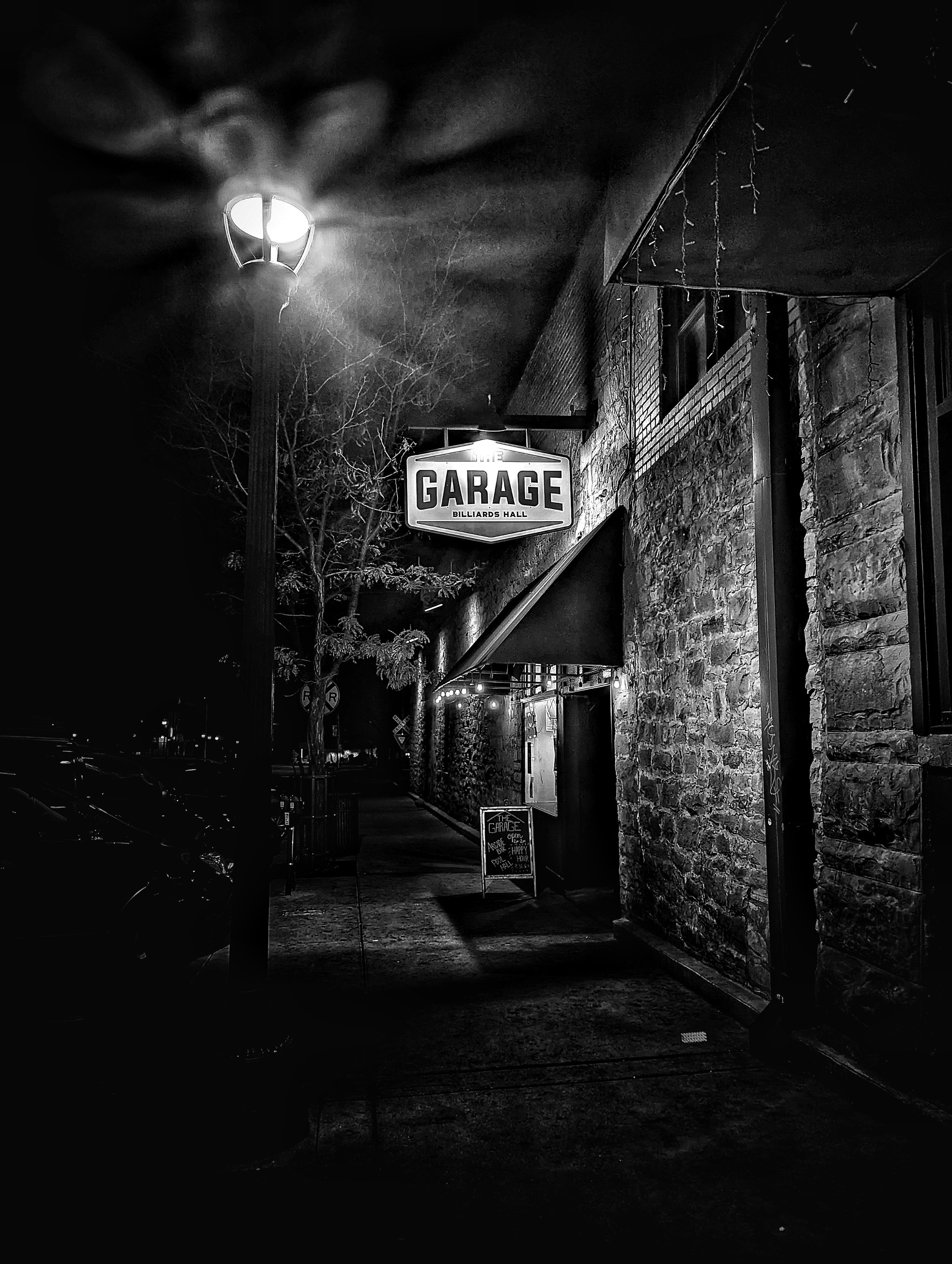 The outside sidewalk & business next door