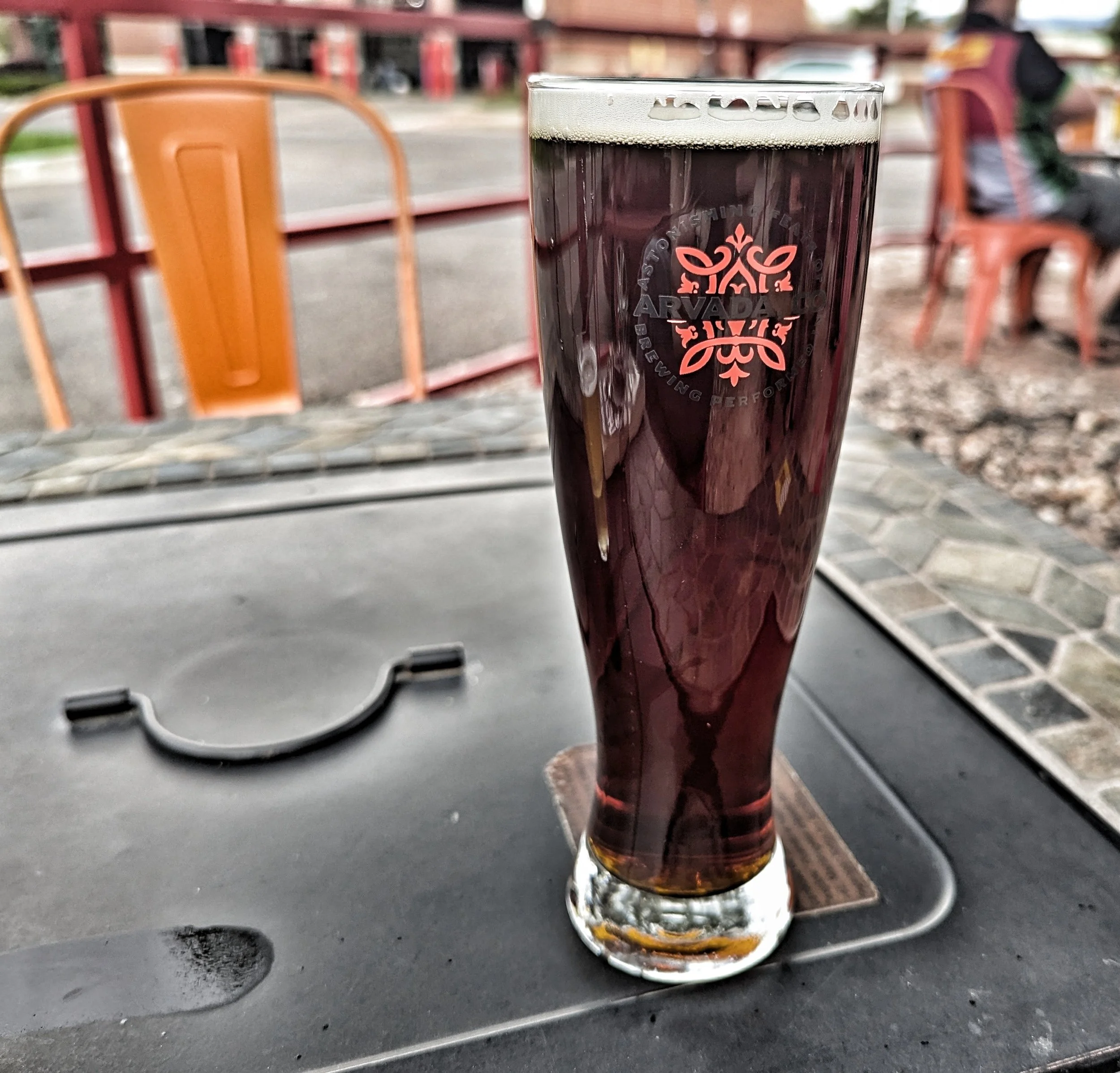 Enjoying a Dunkel at Luki Brewing in Arvada