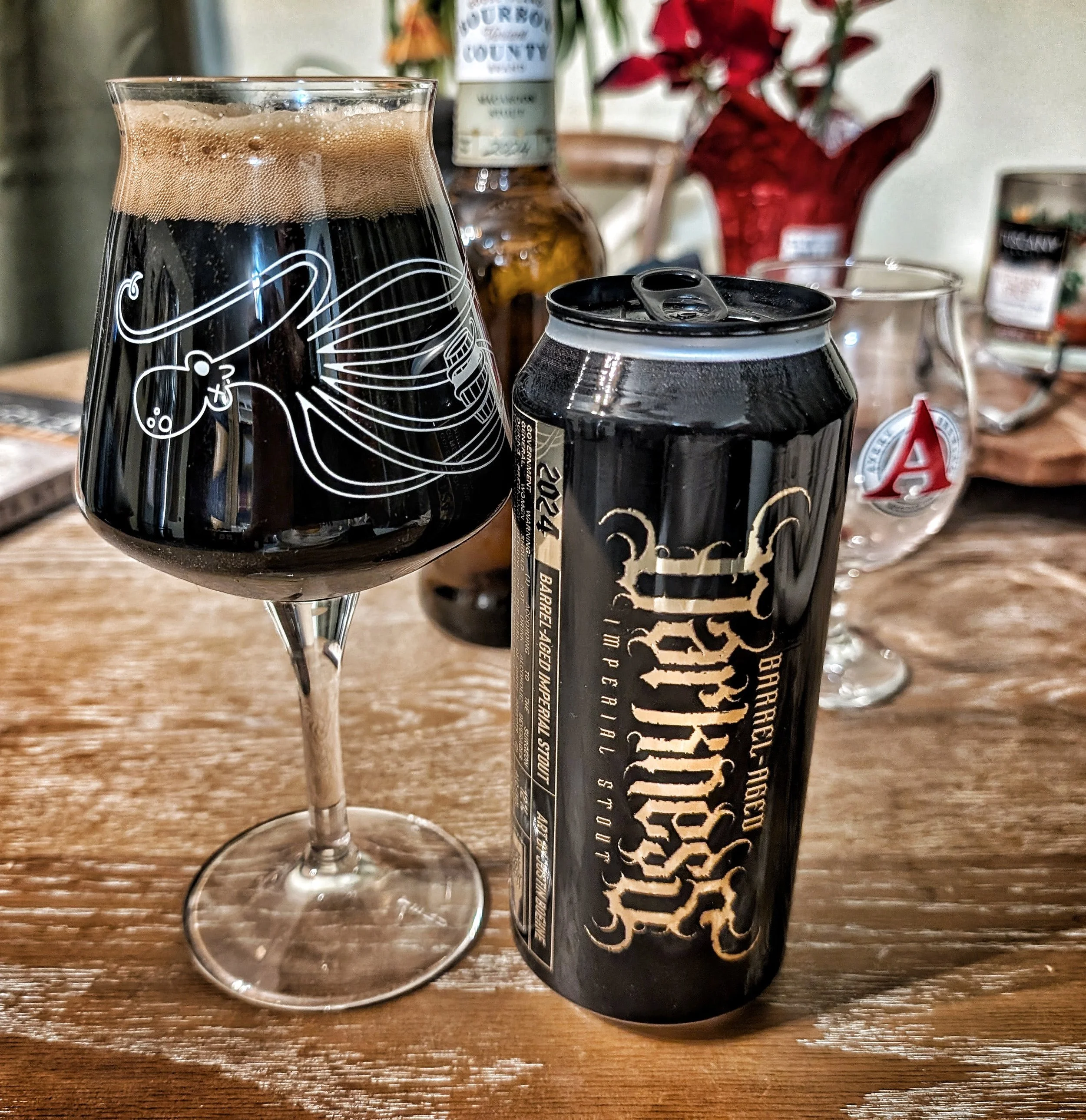 Darkness is a beer of fable and legend. Malty and intense, yet velvety smooth. This special edition of our massive Russian imperial stout matured in Elijah Craig 12-year bourbon barrels and brings waves of chocolate, vanilla, dried fruit, and cherry 