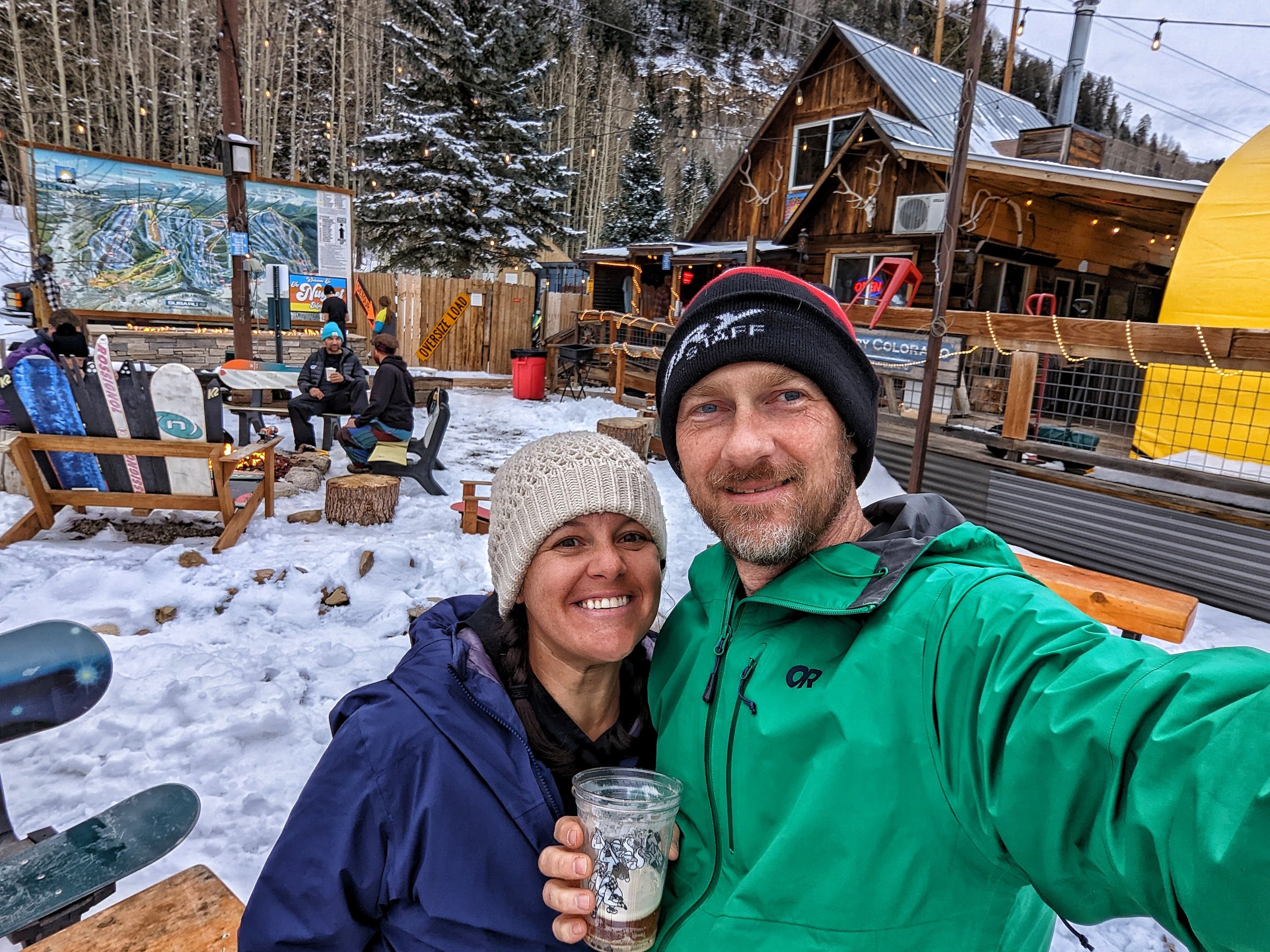 Fun times after skiing at a local classic, The Nugget.