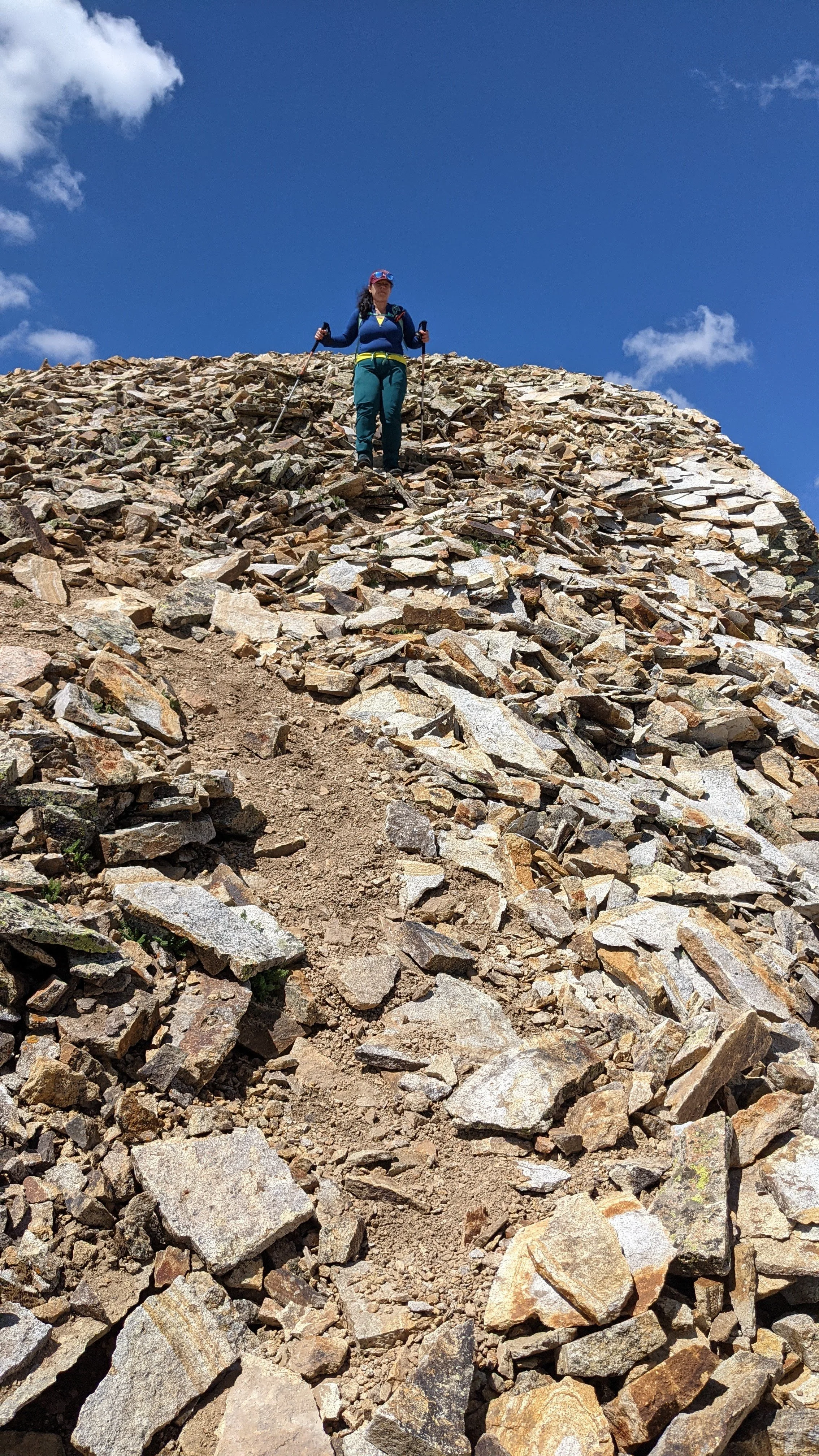 Regina descending from Ft. Peabody to Imogene Pass