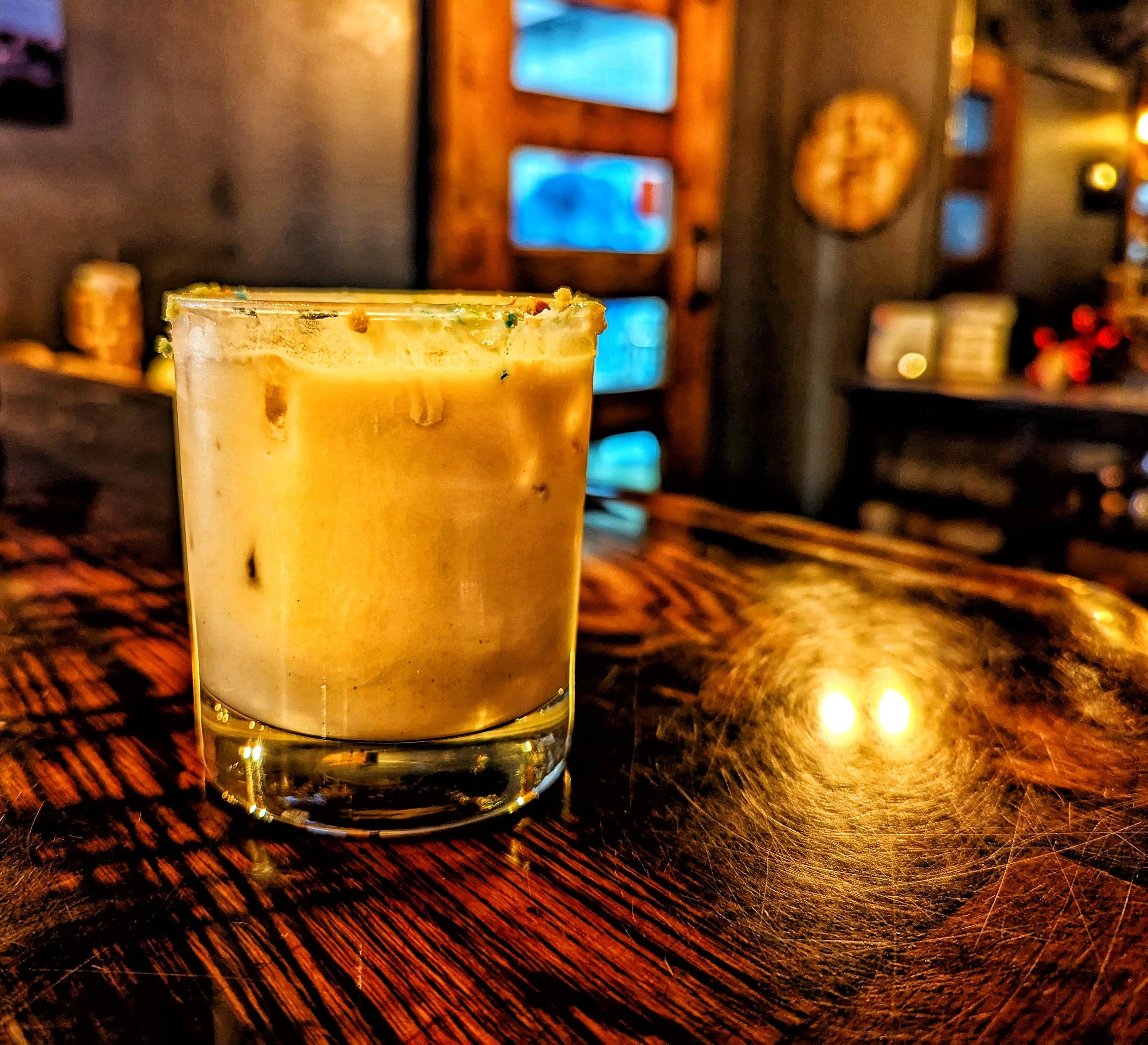 A wonderful Irish creme whisky drink at Storm King Distillery in Montrose, Colorado. 