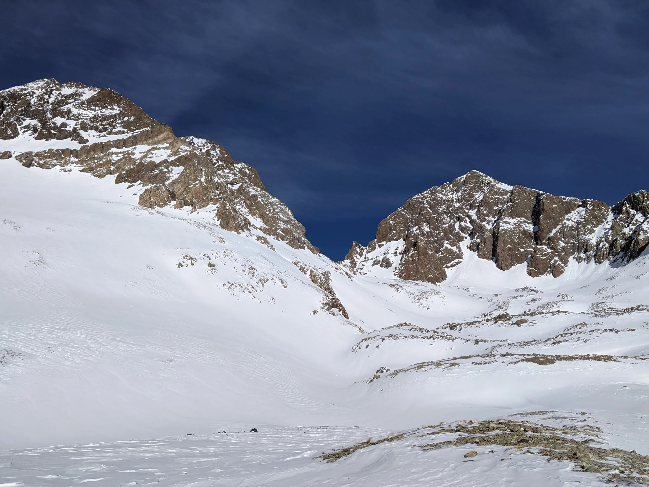 Looking up into the head of Slate Creek