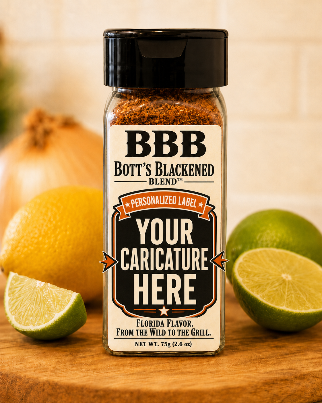 Bott's Blackened Blend + Personalized Caricature Label