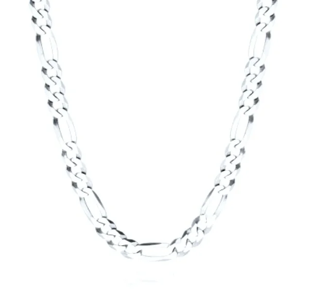 Silver chain necklace with alternating large oval and smaller linked chains