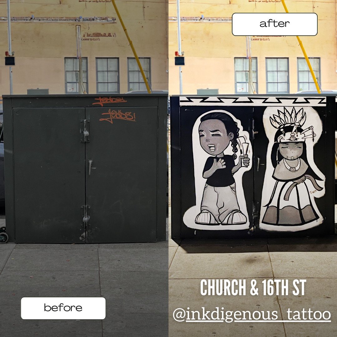 @civic_joy_fund&nbsp;has commissioned @inkdigenous_tattoo&nbsp;at Church and 16th St!

 Please come by and take a look to see this work of art in person for yourself! 

 #ArtisticTransformation&nbsp;#civicjoyfund&nbsp;#paintthecity&nbsp;#SanFrancisco