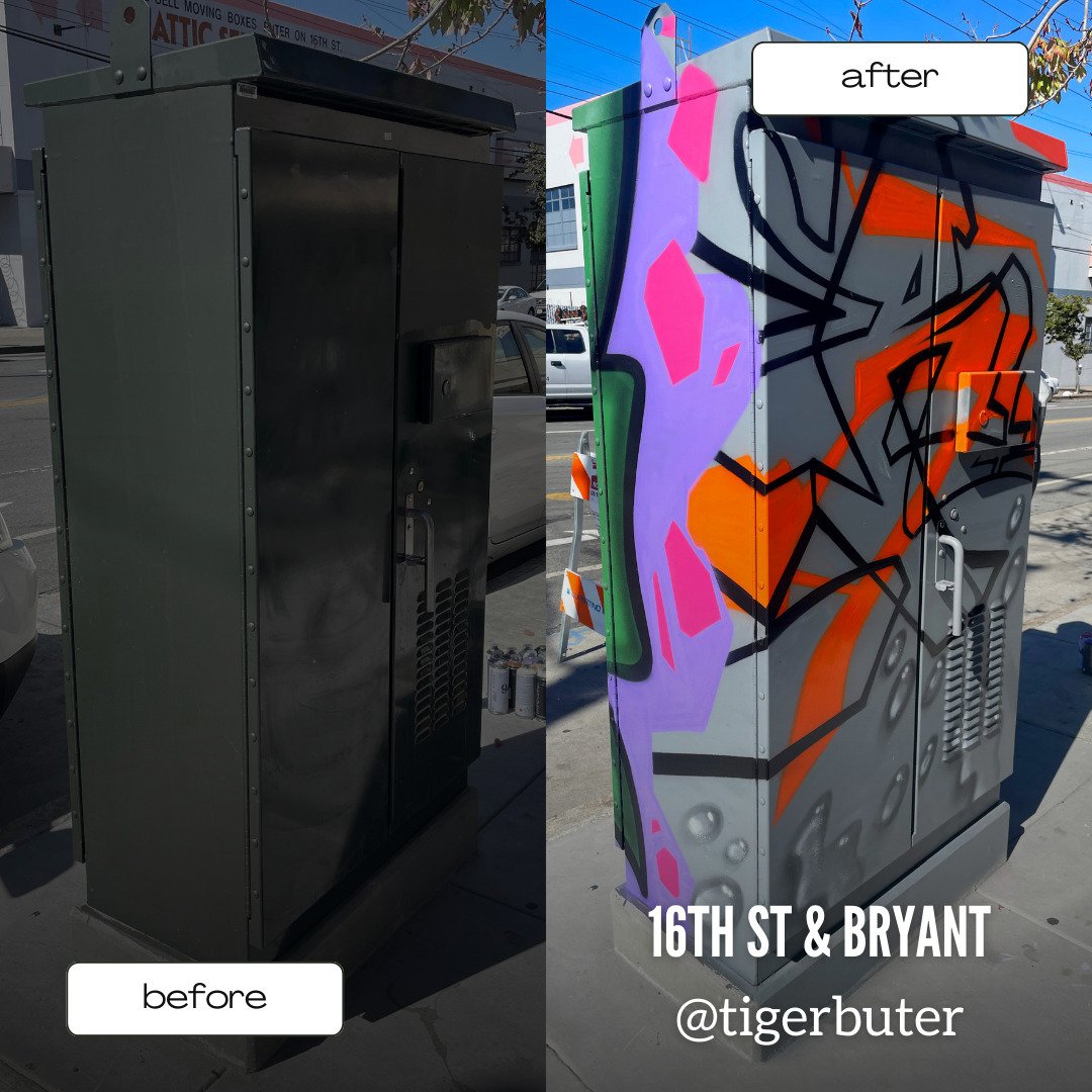 @civic_joy_fund&nbsp;has commissioned @tigerbuter&nbsp;at 16th St and Bryant!

San Francisco's streets just got more interesting, thanks to the creativity of&nbsp;@tigerbuter&nbsp;who has turned a plain electrical box into a work of art at 16th St an