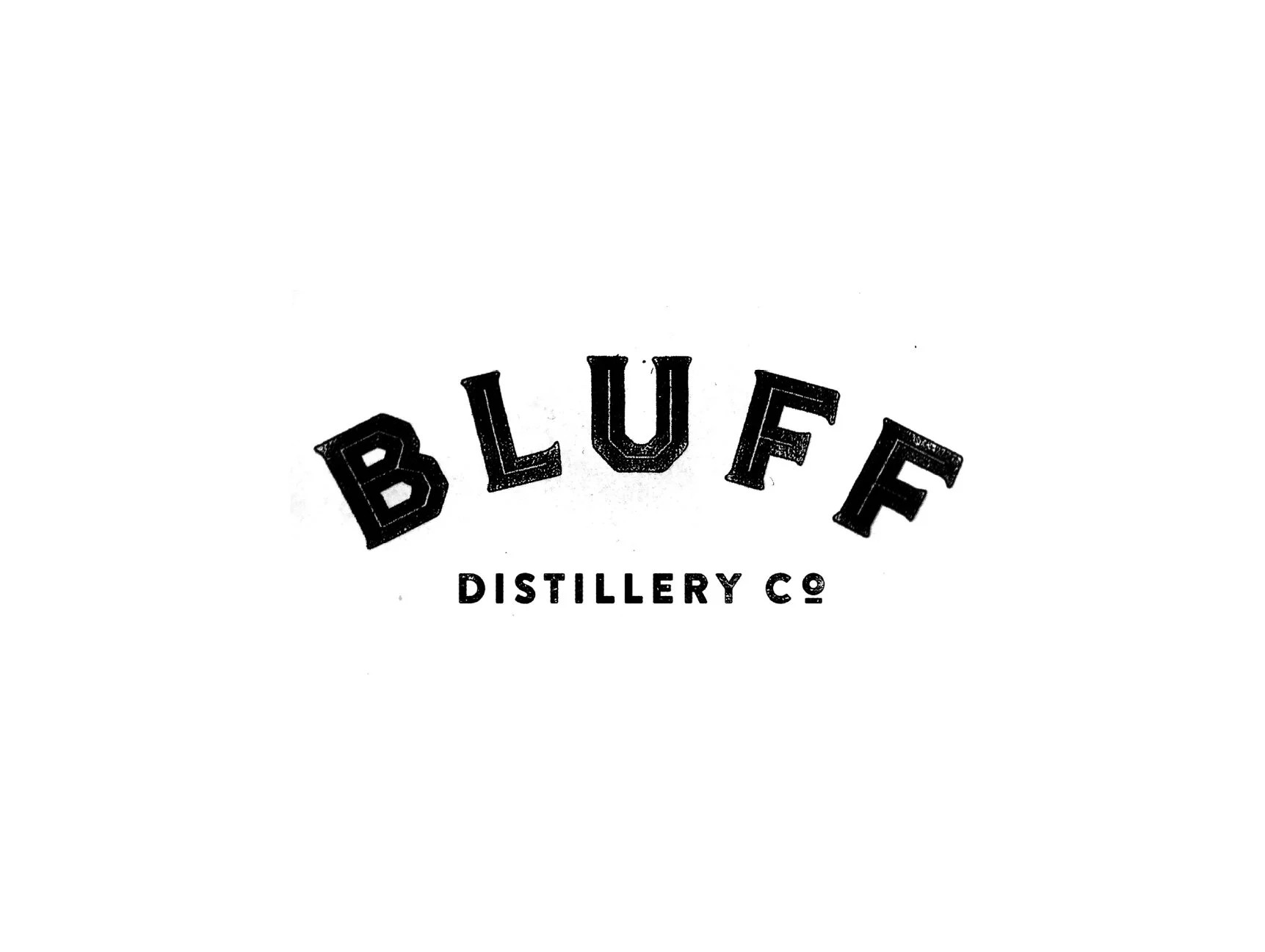 Logo for Bluefire Distillery Co., with the word 'BLUEFIRE' in bold, arched text and 'DISTILLERY CO' in smaller uppercase letters underneath.