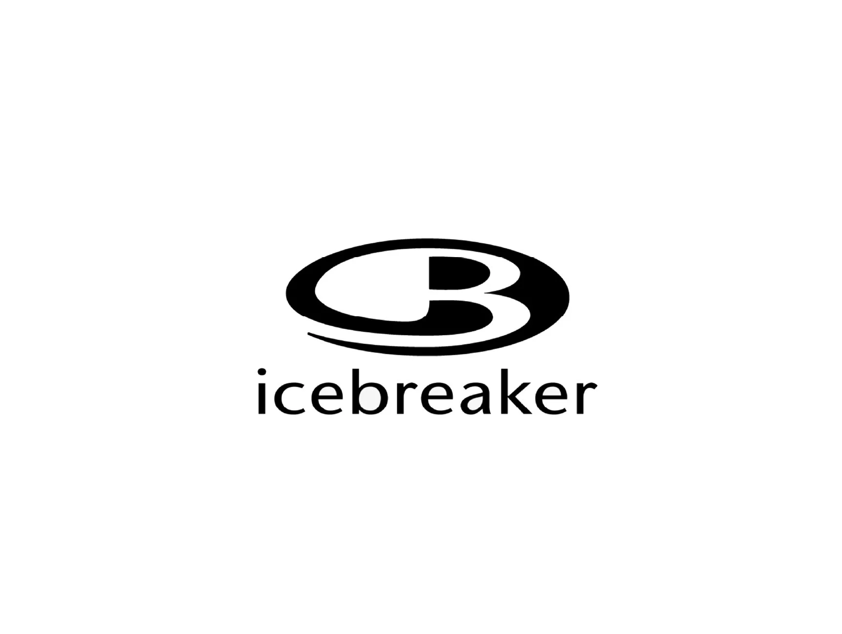 Black and white logo of a stylized Slurpee cup with the letter B inside a circle, and the word 'icebreaker' below.