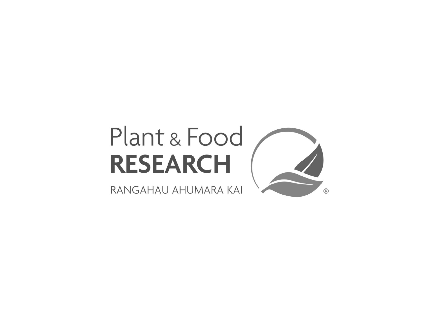 Logo for Plant & Food Research featuring a stylized leaf and plant design with the text 'Plant & Food RESEARCH' and 'RANGHAHAU AHUMARA KAI'.