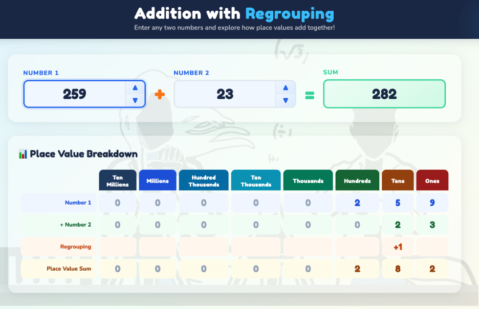 Addition with Regrouping (Age 7+ Web)