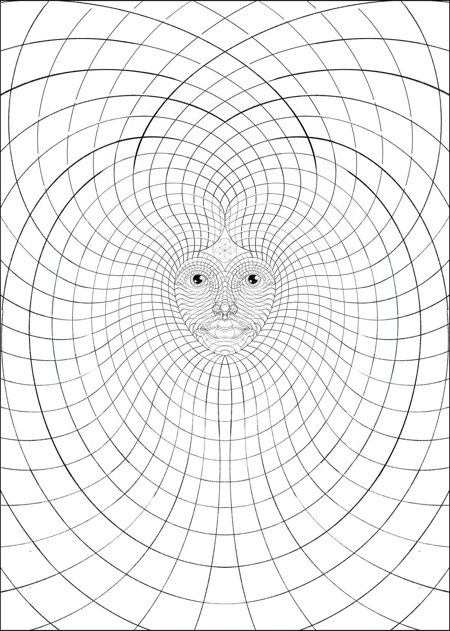Cosmic Guardian – bold ink illustration of a celestial guardian figure by Juvy Torres, muralist and illustrator