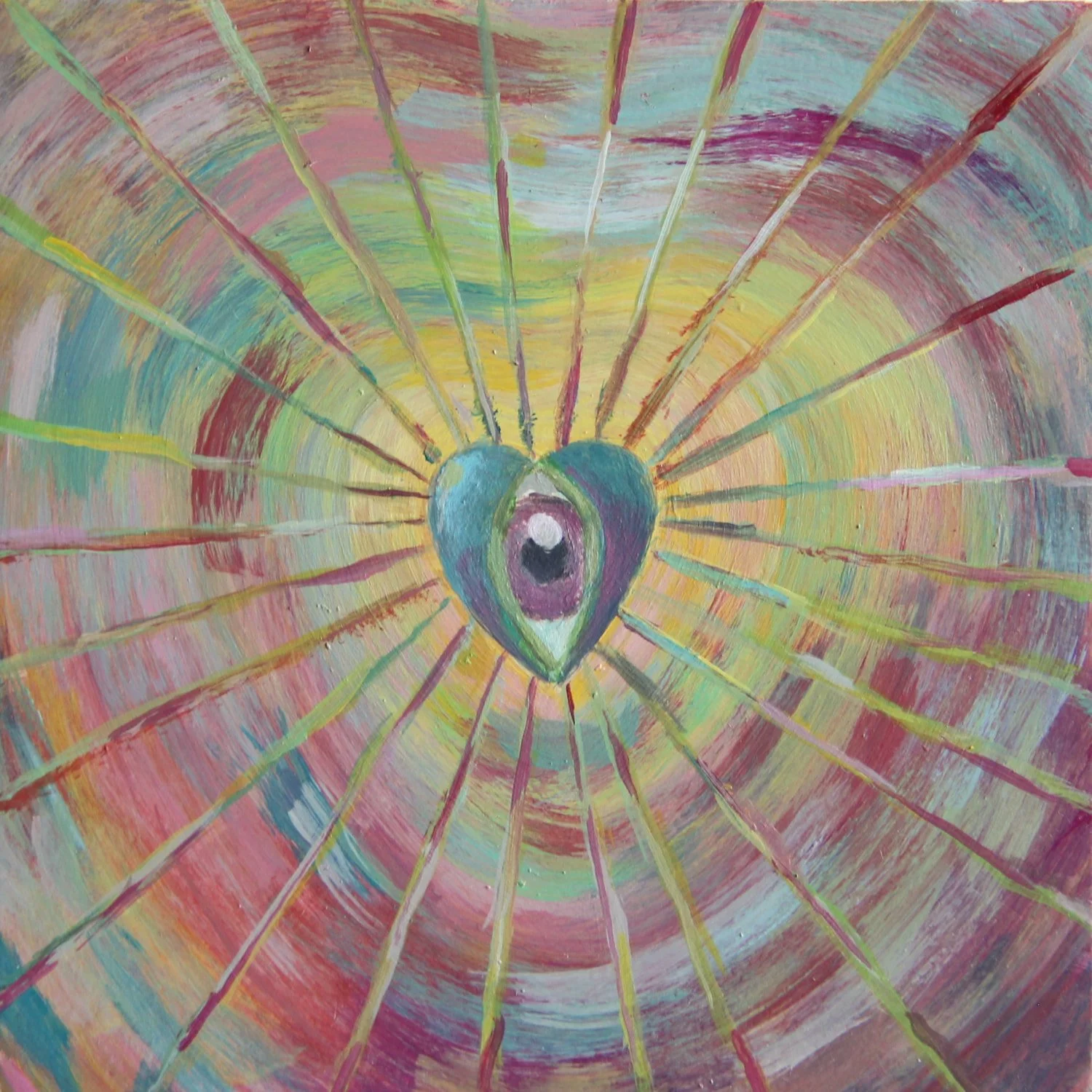 Seeing Heart – original acrylic painting of a visionary heart with an inner eye, by Juvy Torres