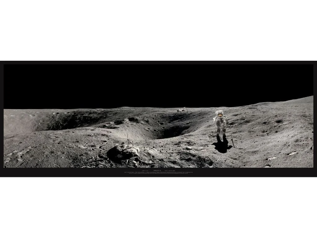 Andy Saunders, Apollo 16 Panorama, Signed by Charlie Duke