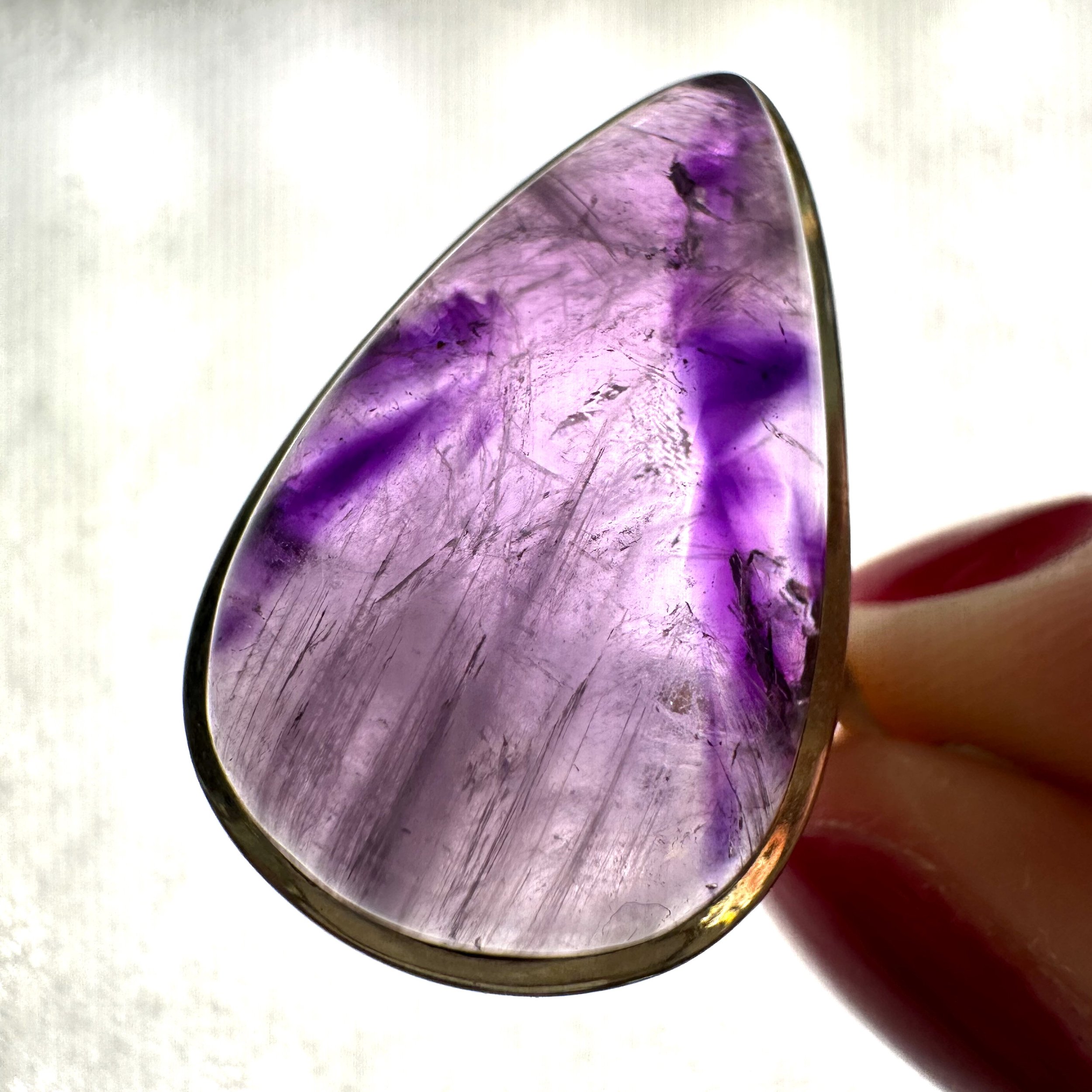 Large Pear Amethyst Ring