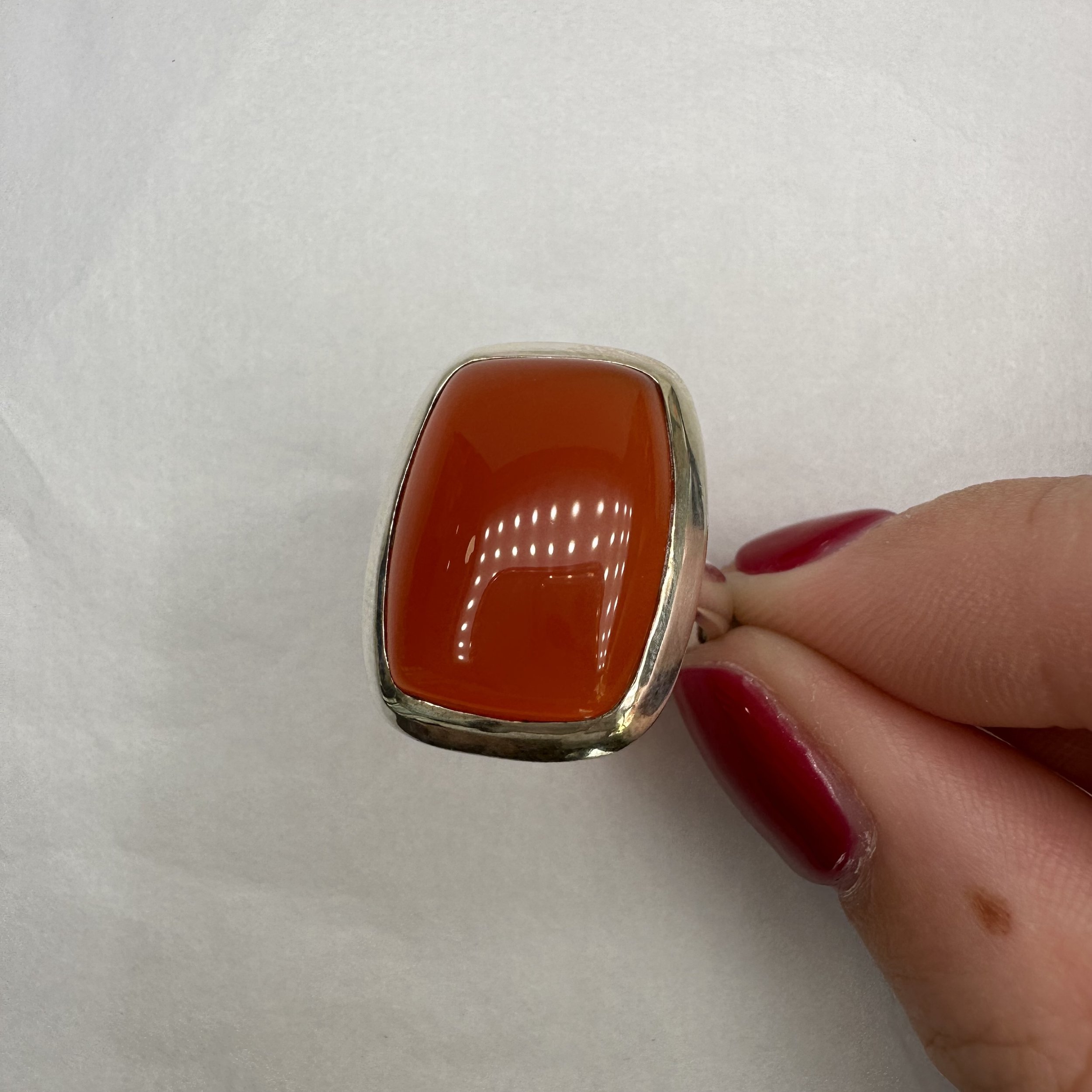 Large Carnelian Stone Ring