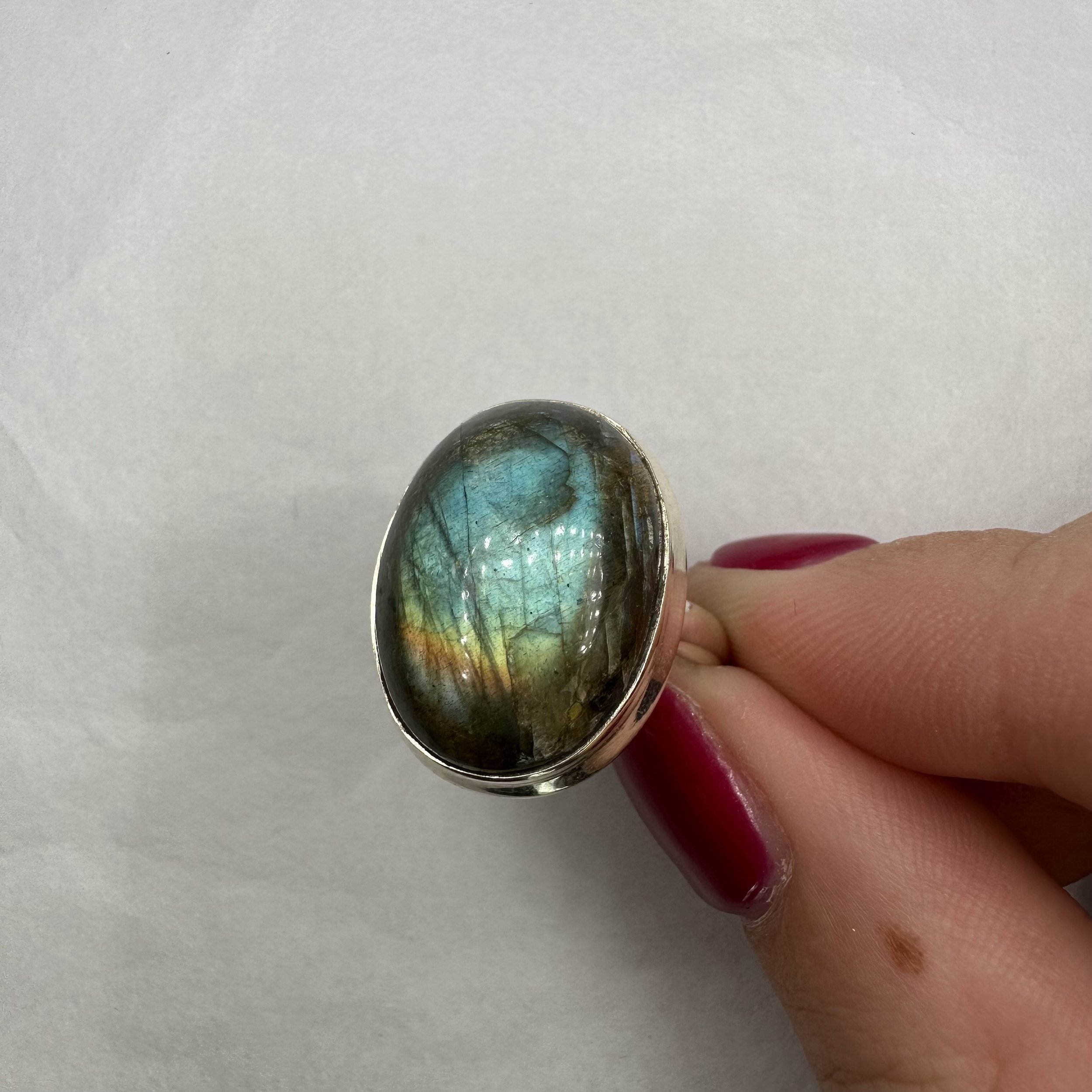 Oval Labradorite Ring