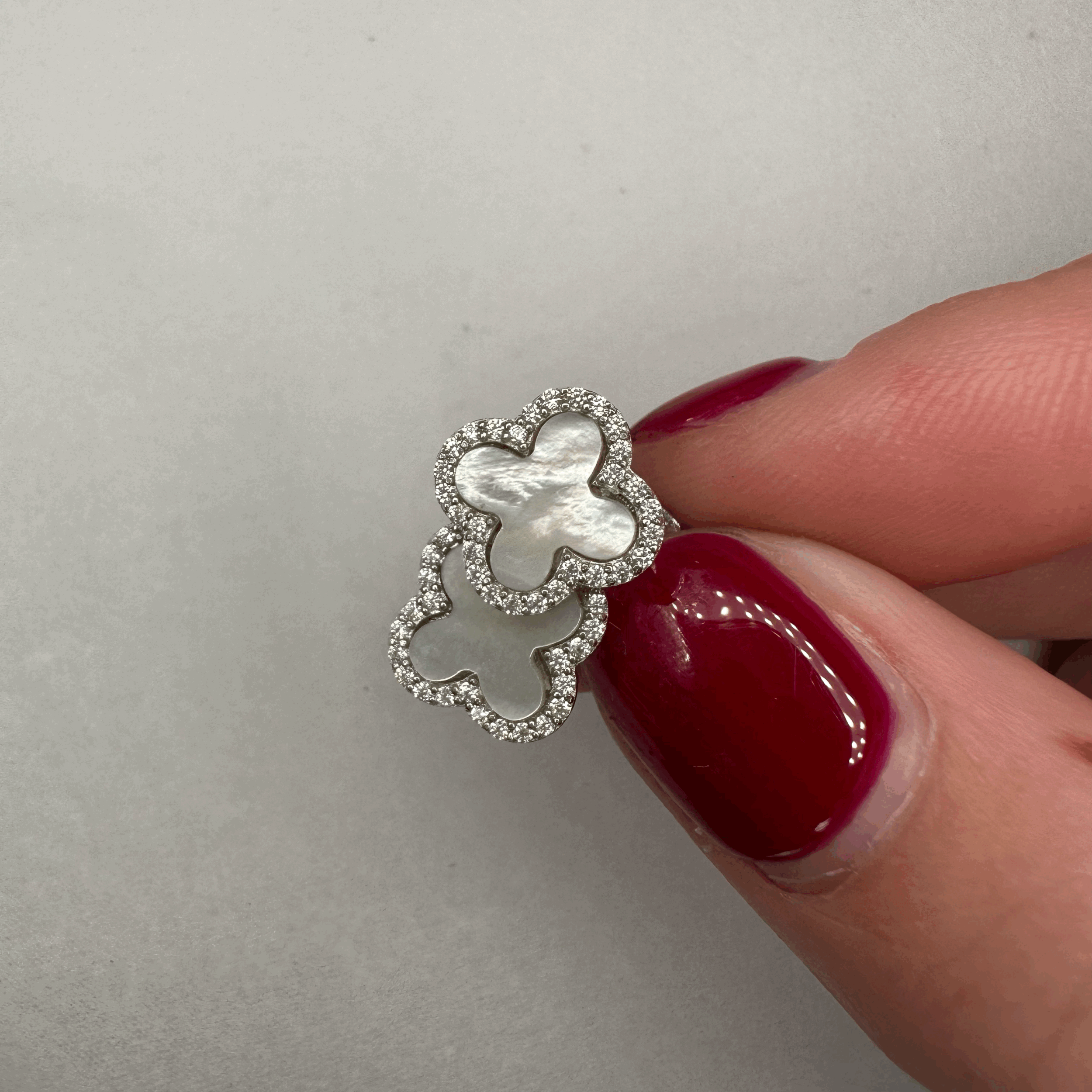 Mother of Pearl Clover Stud Earrings