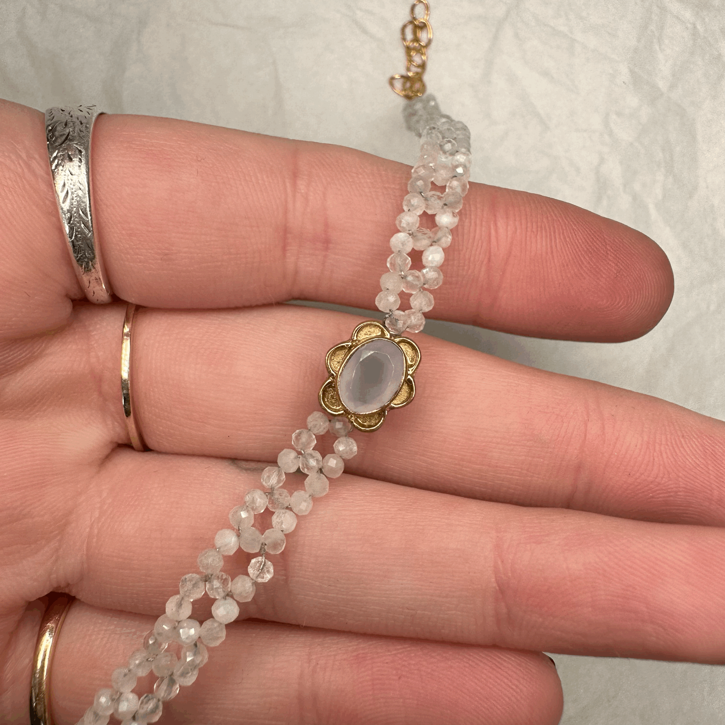 Moonstone and Quartz Bracelet