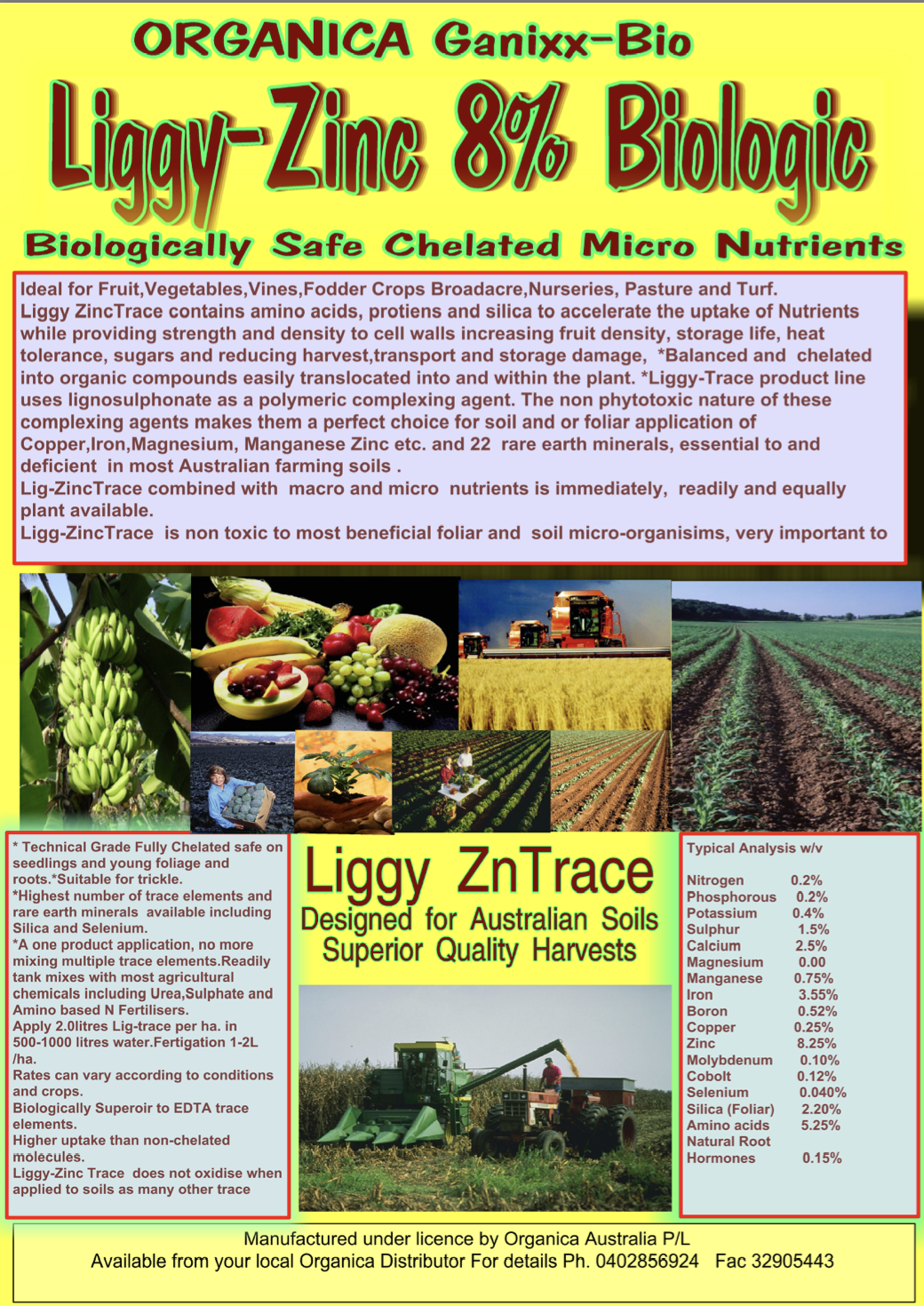 Organica Bio Ag LIGGY ZINC TRACE 8.0%