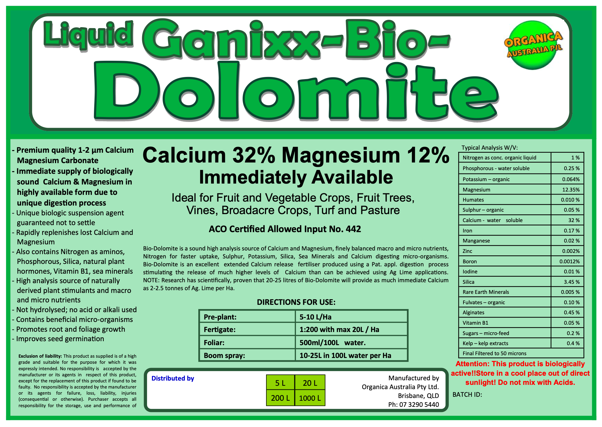 Organica Bio-Ag Dolomite