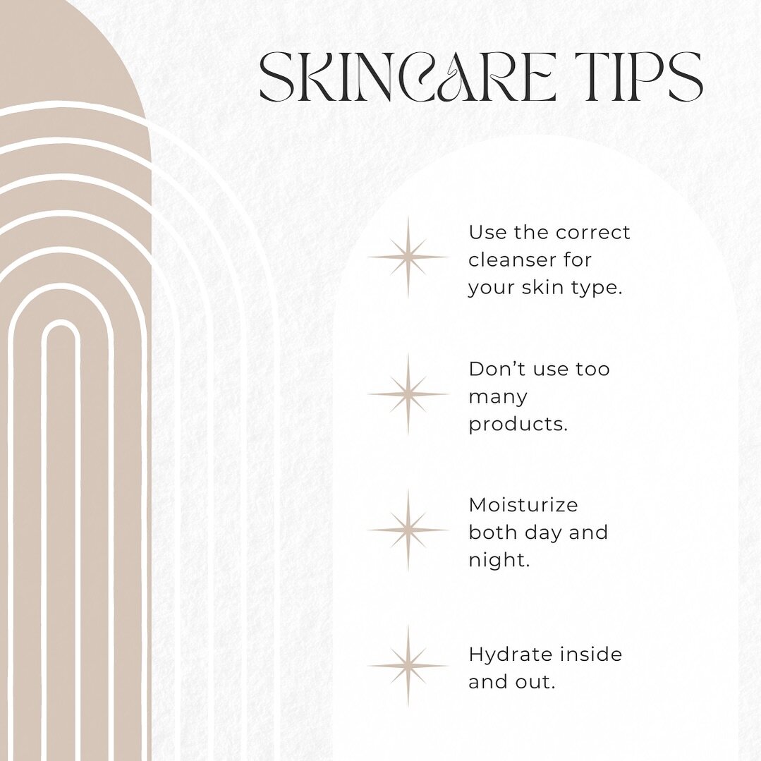 Master the art of skincare with these essential tips:

✨ Choose the right cleanser tailored to your skin type for a gentle yet effective cleanse.
✨ Avoid overwhelming your skin with too many products; stick to a simple routine to prevent irritation.
