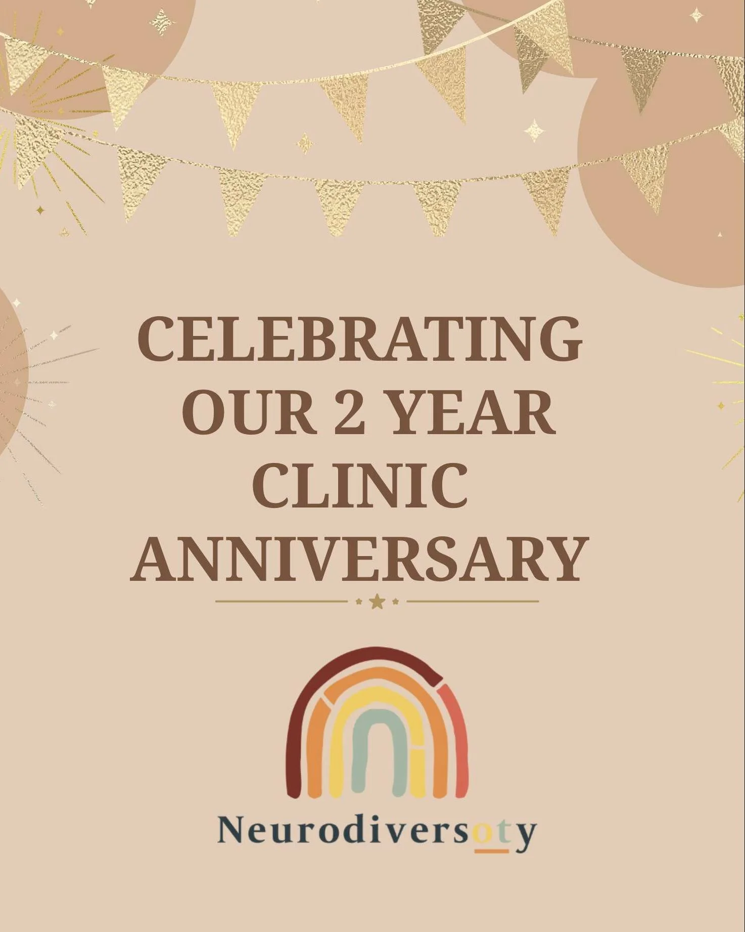 Celebrating our 2 year clinic anniversary 🎉

We&rsquo;re looking forward to watching our clinic grow, bringing new projects to life, and welcoming more incredible people into our team. 
Our journey is just getting started!

 #NeurodiversityAffirming