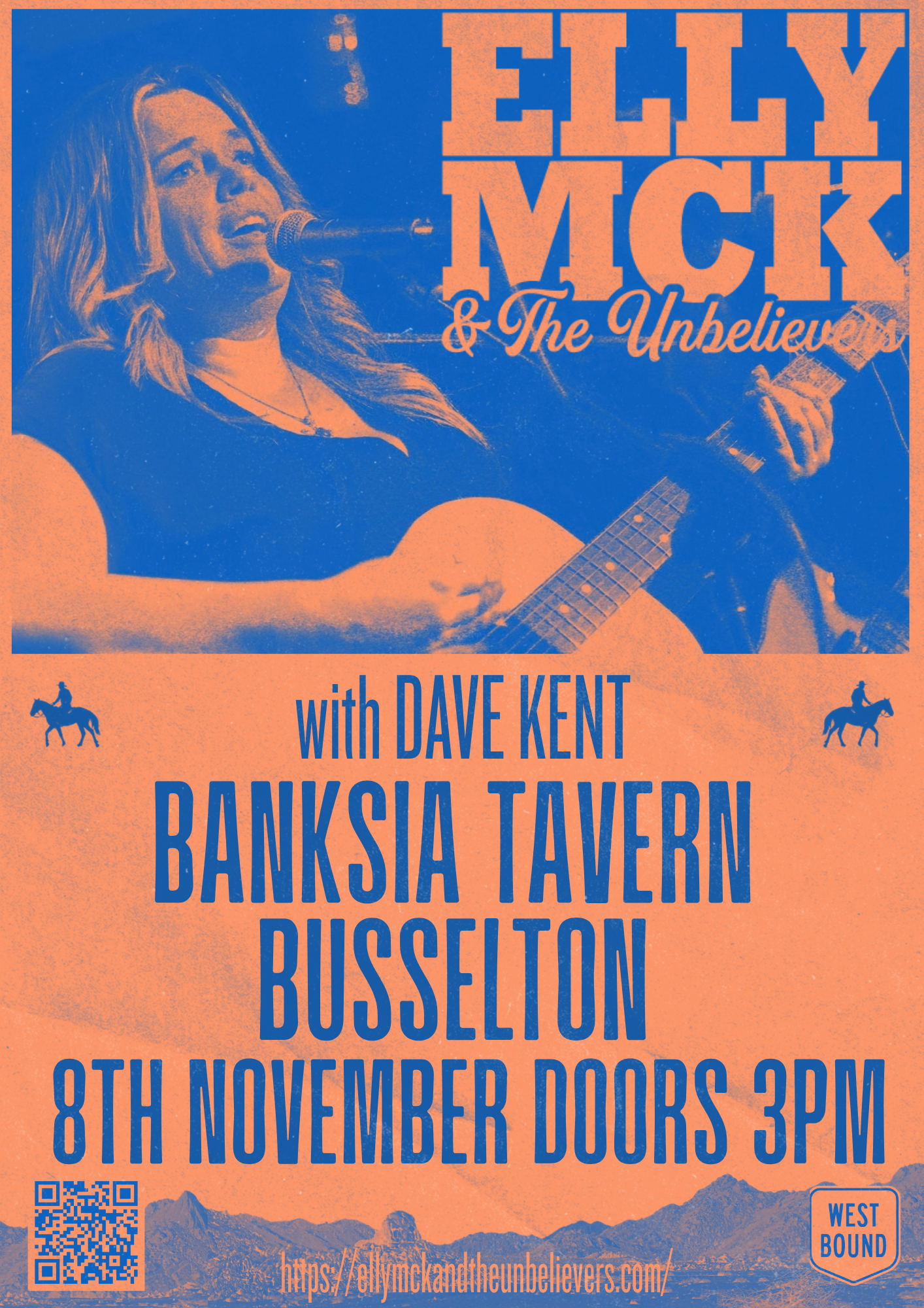 Elly McK & The Unbelievers with Dave Kent live at Banksia Tavern, Busselton, 8 November, doors 3pm