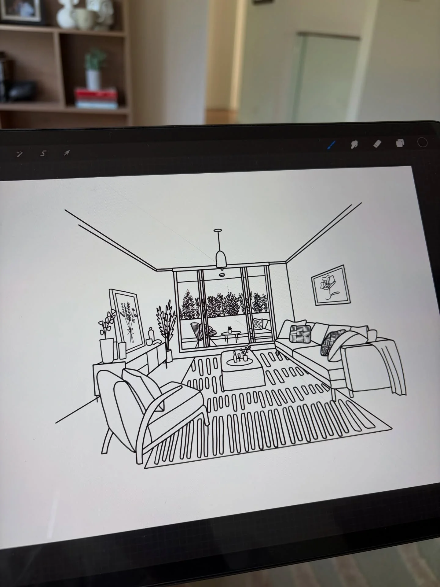 Can I draw the inside of your house? 💁🏻&zwj;♀️

Sure can!

Just like the outside, all I need are some good clear images and I&rsquo;ll do the rest 🖍️

And yes the inside is just as special as the outside. 

DM if you have questions, or head to my 