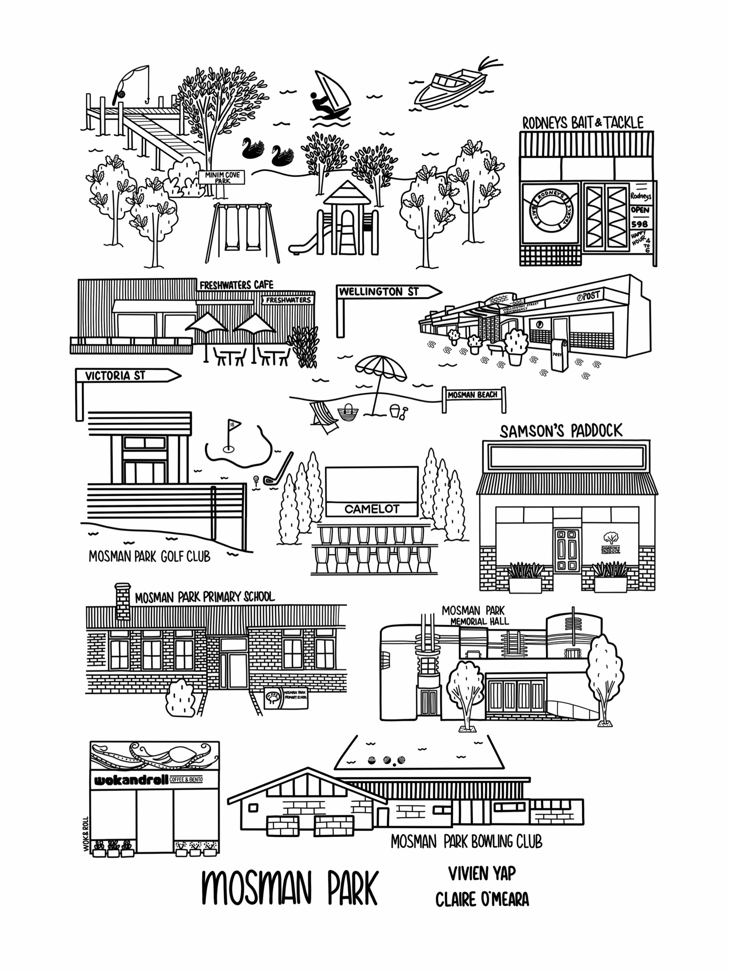 Oh hey @townofmosmanpark 🙋🏻&zwj;♀️

I did this fab tea towel design last year and I have to say she&rsquo;s pretty sweet 🫶🏼

Fun fact - did you know that prior to the 70&rsquo;s it was a major industrial centre and not the quiet residential subur