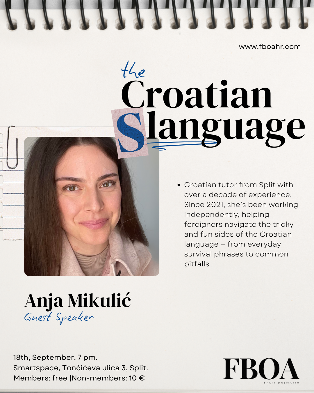 The Croatian (S)LANGuage – FBOA September Meeting