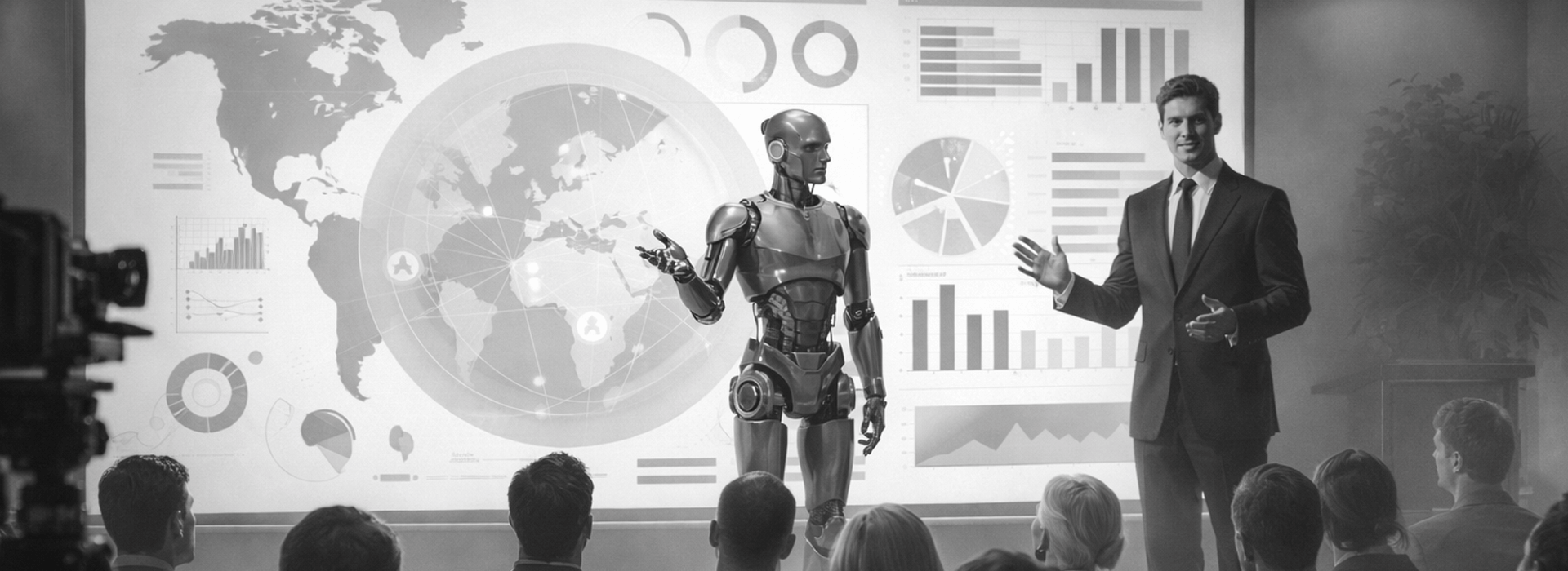 The corporate boardroom and presentation screen map directly onto your marketing, training, and communications examples.