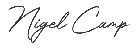Signature of Nigel Camp, London-based filmmaker