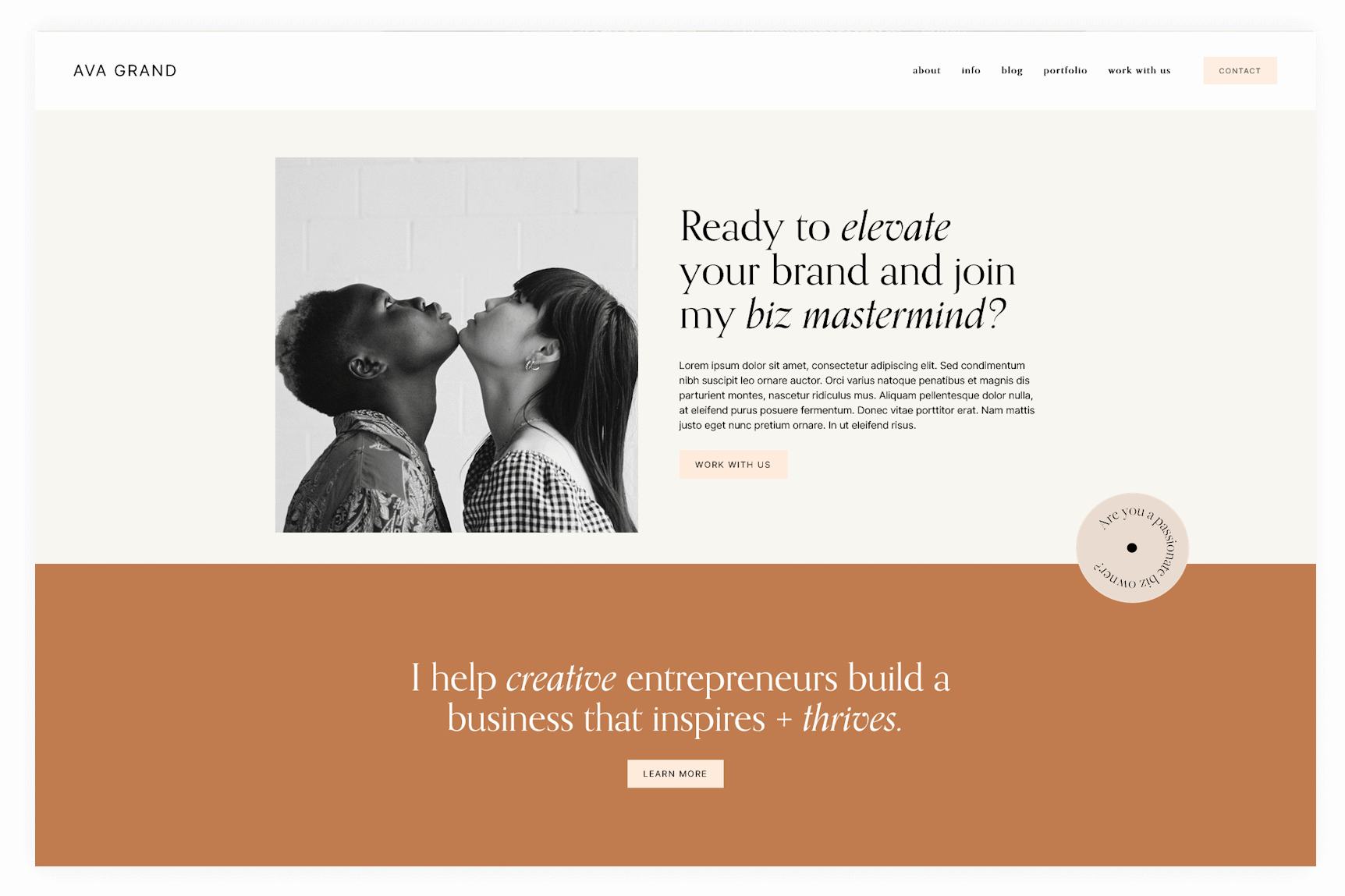 Ava Squarespace 7.1 Fluid Engine Business Coach website template