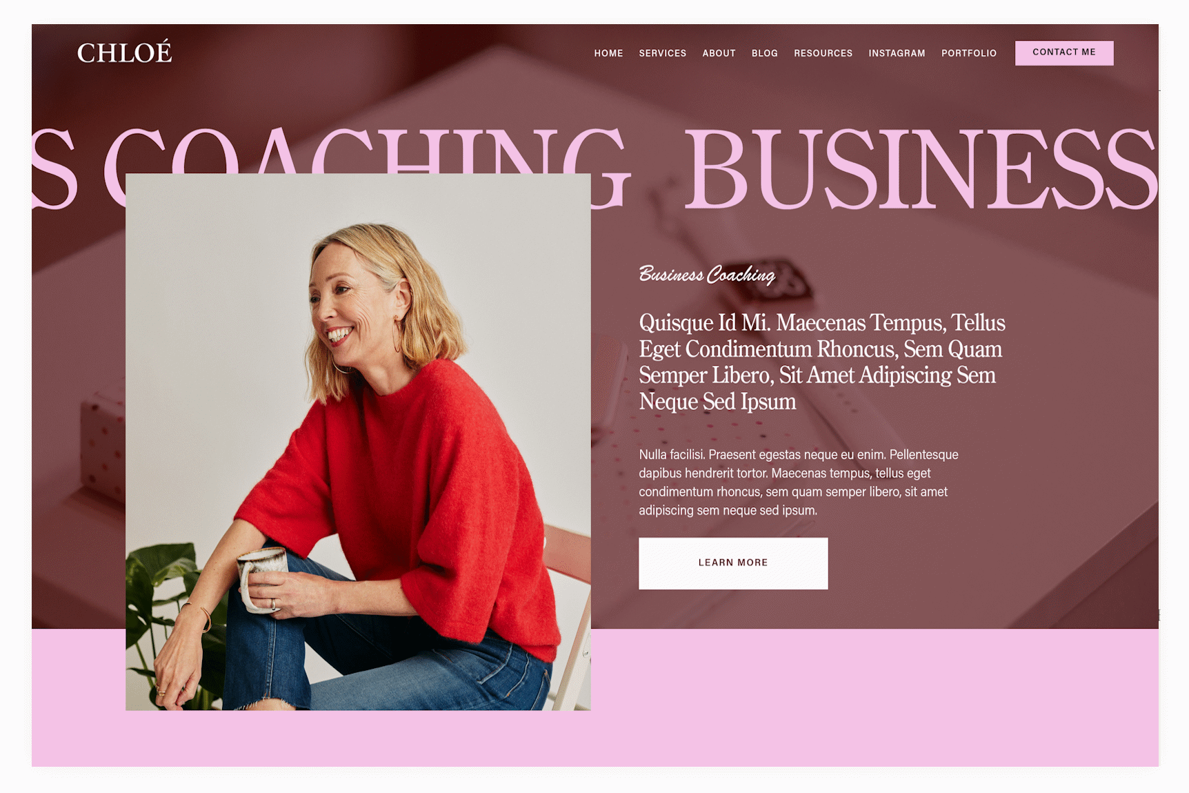 Chloe Squarespace 7.1 Fluid Engine Coaching business website template