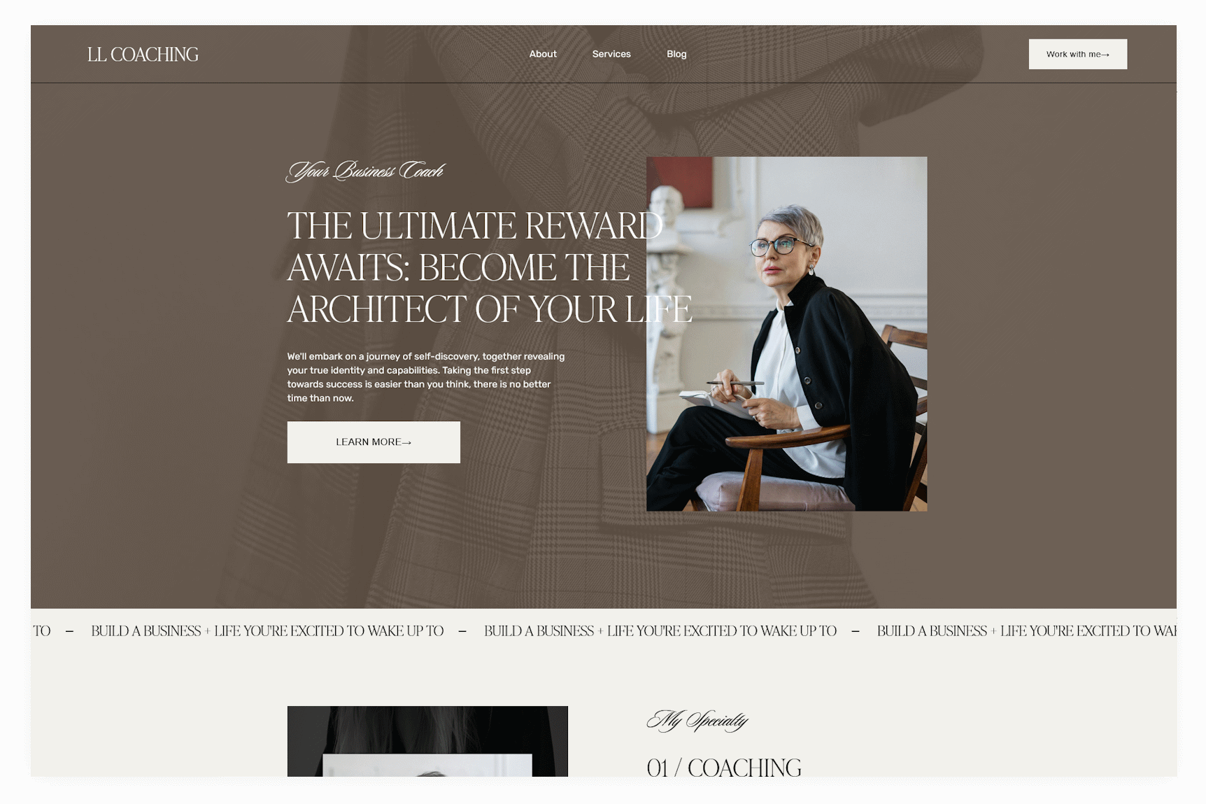 LL Coaching Squarespace 7.1 Fluid Engine Coaching website template