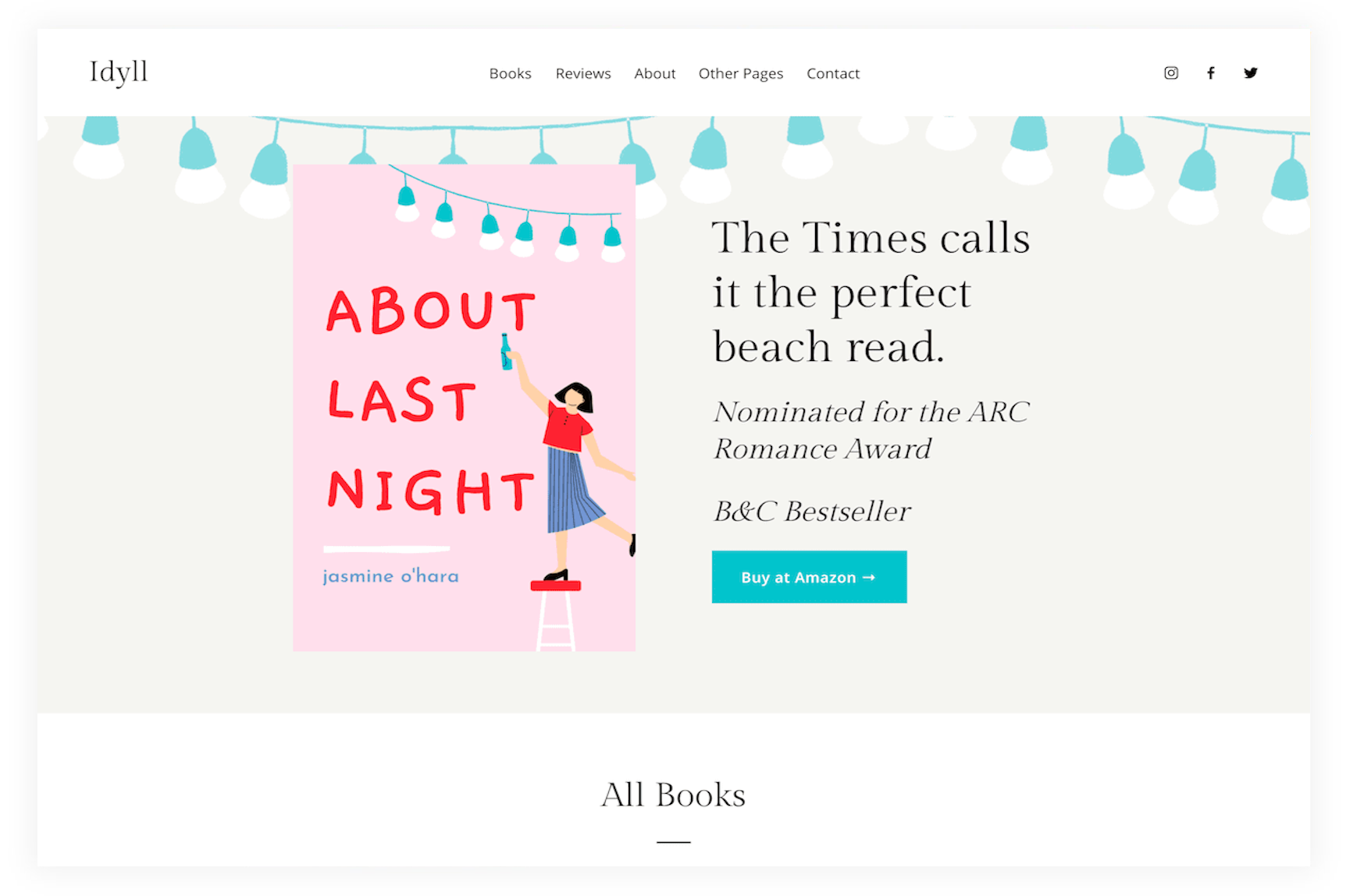 Idyll Squarespace 7.1 Fluid Engine Author website template