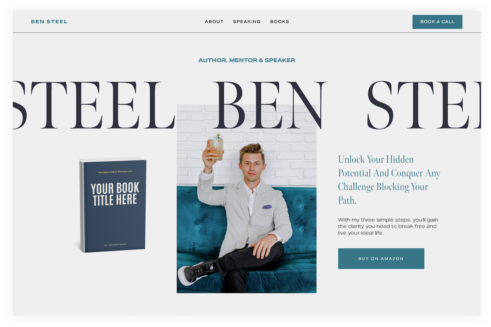 Steel Squarespace 7.1 Fluid Engine Author website template
