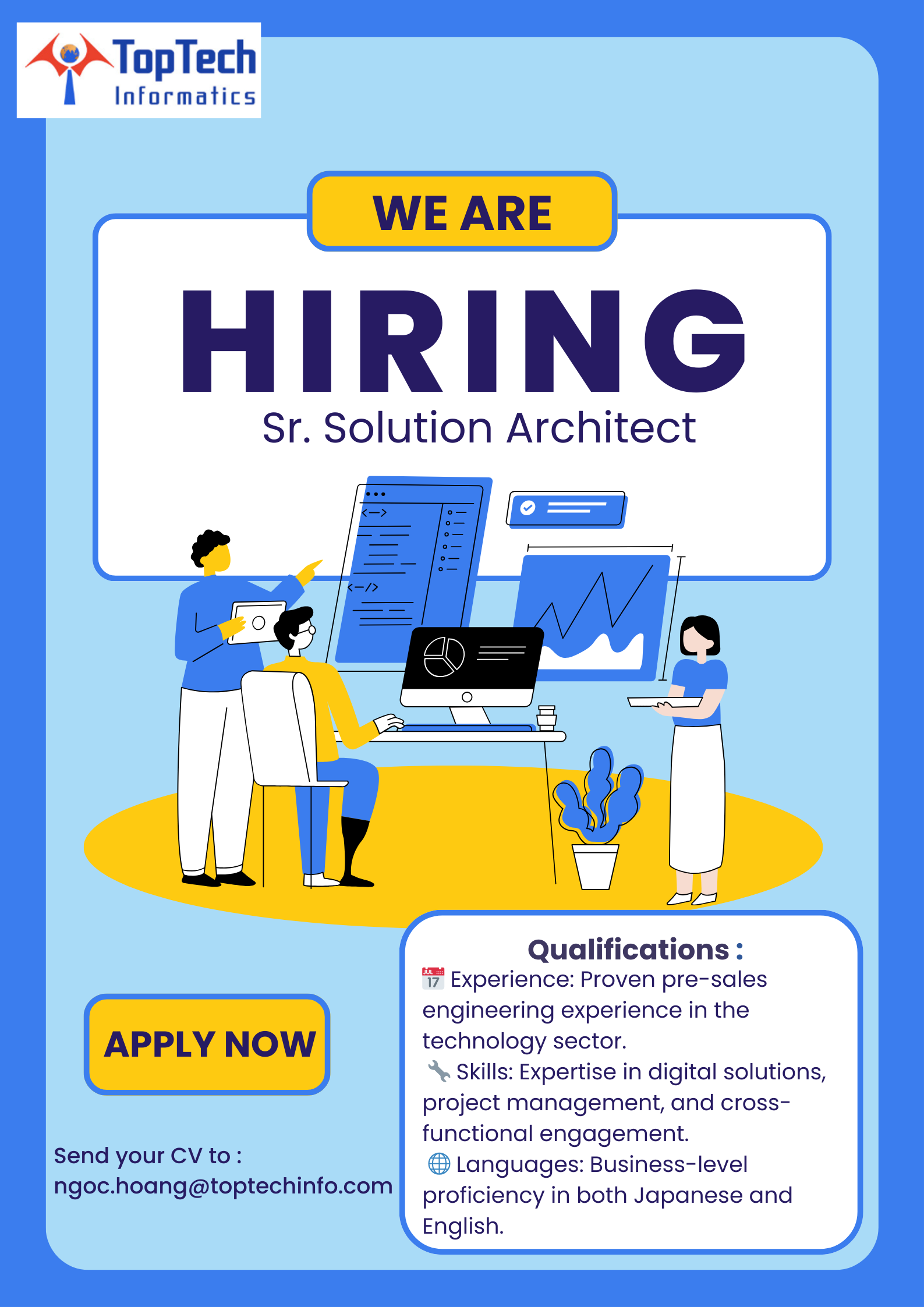 Blue Illustrative We Are Hiring Poster .png