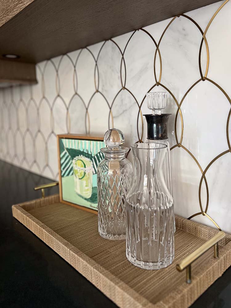 Nashville Interior design home living room custom wet bar cabinetry