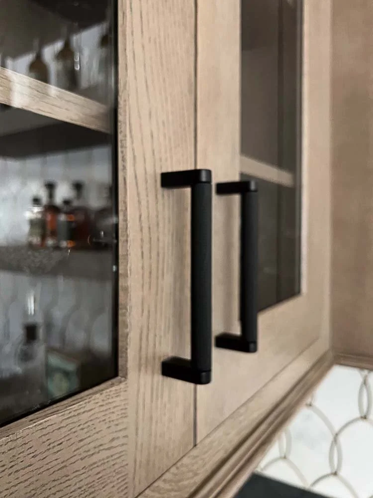 Nashville Interior design home living room custom wet bar hardware