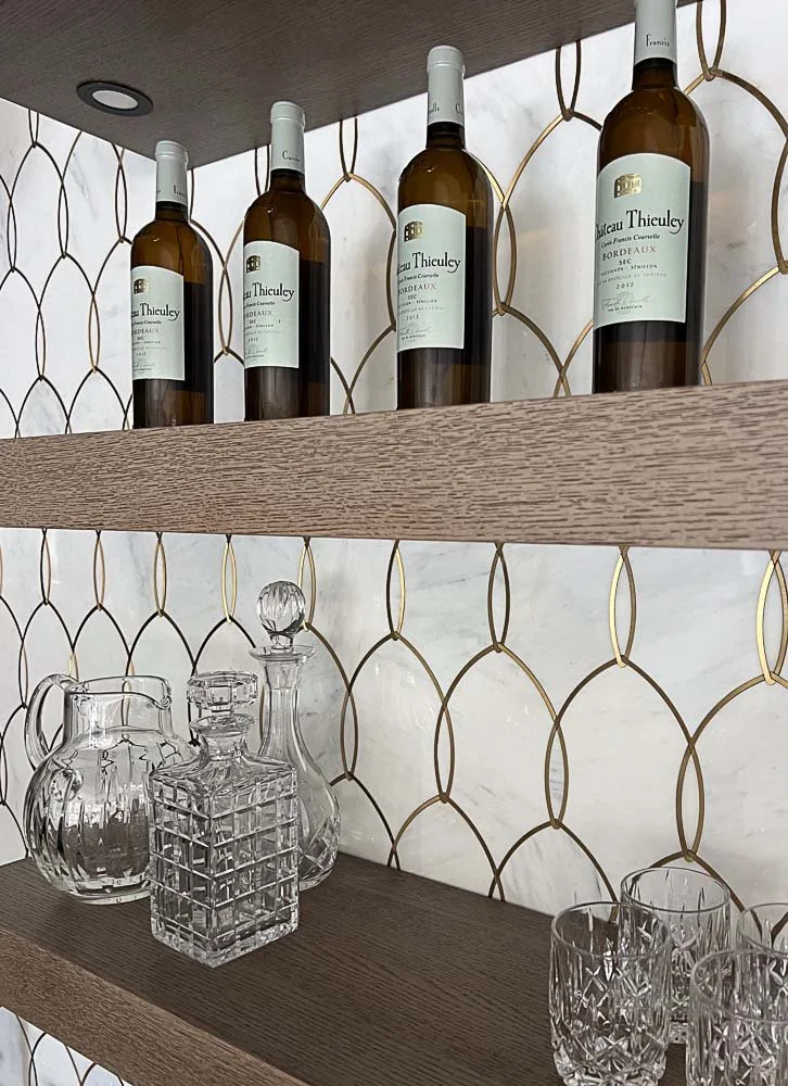 Nashville Interior design home living room custom wet bar cabinetry