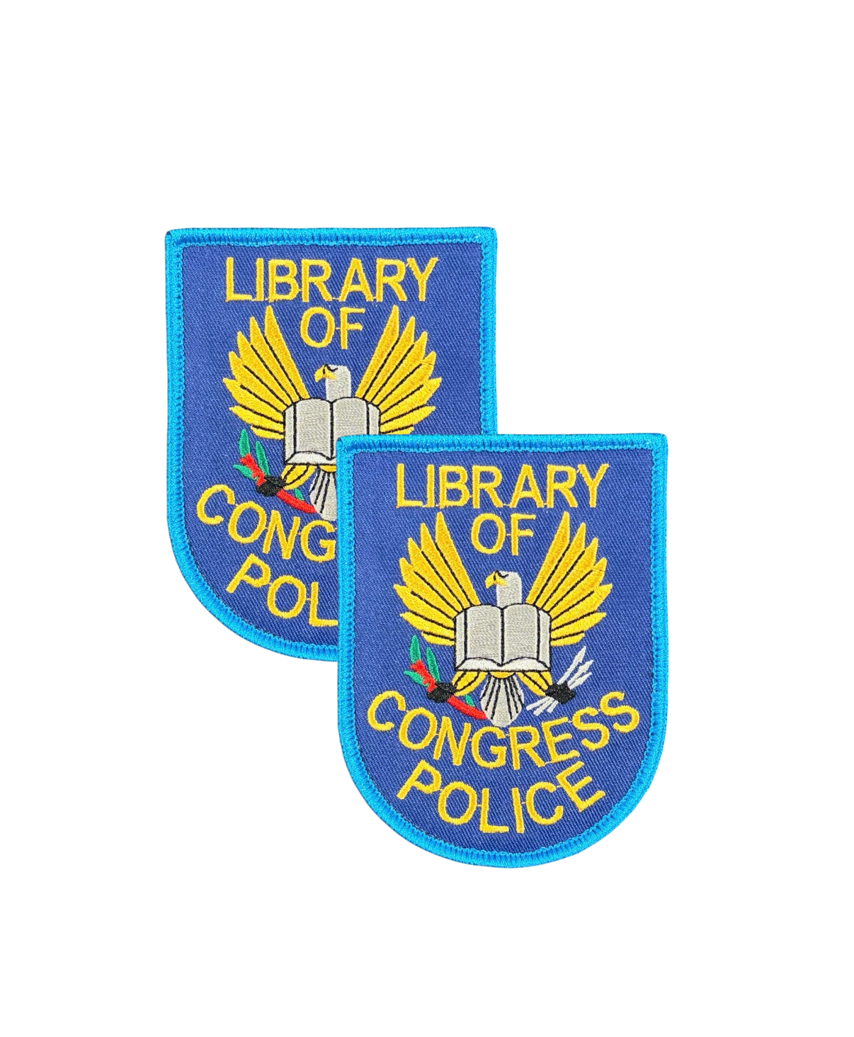 4" LIBRARY OF CONGRESS (LOC) POLICE EMBROIDERED PATCHES (SET OF 2)
