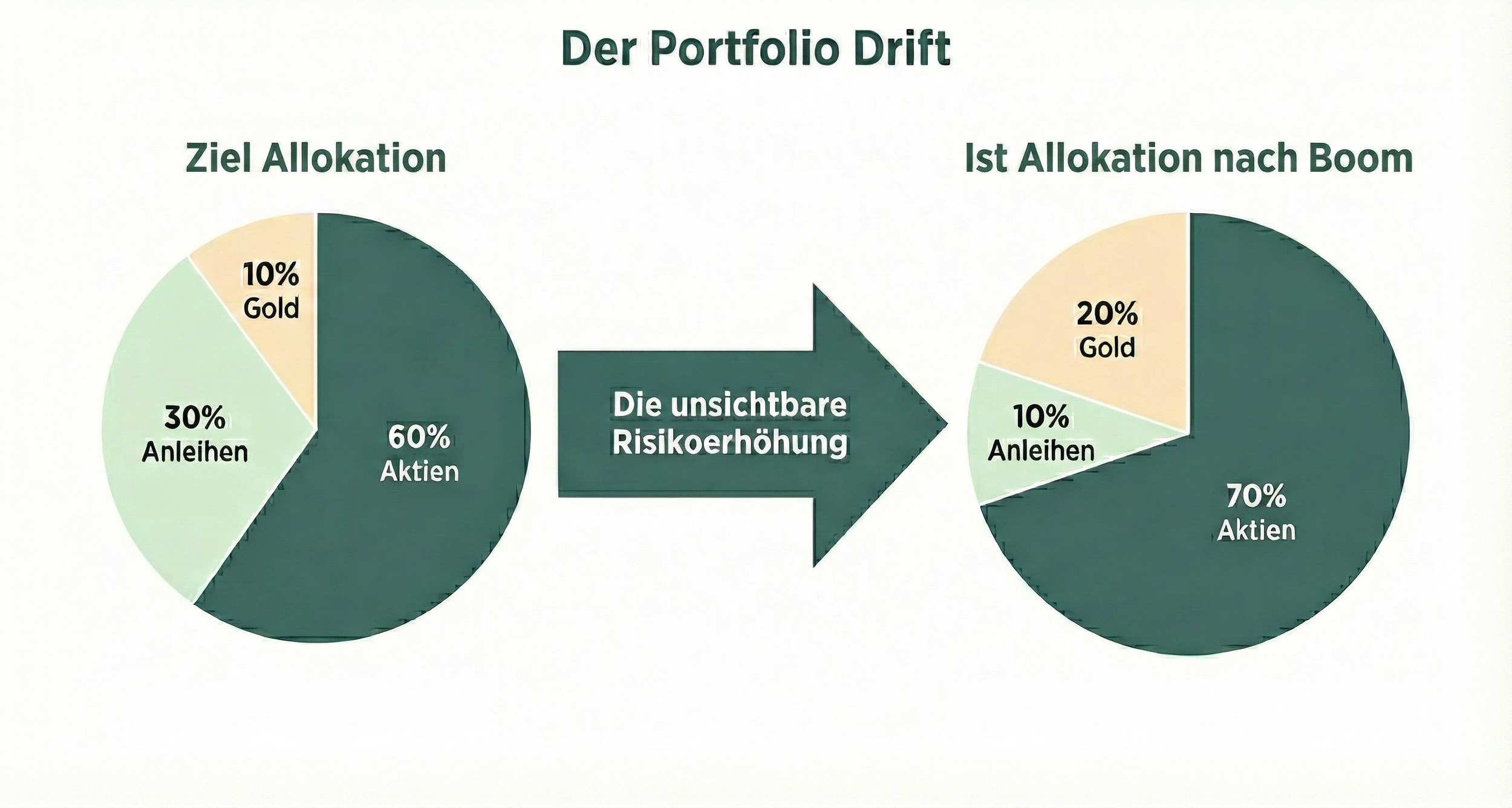 Nach einem Boom kann der ANteil an risikoreichen Anlagen wie Aktien oder Gold zu hoch im Portfolio sein.