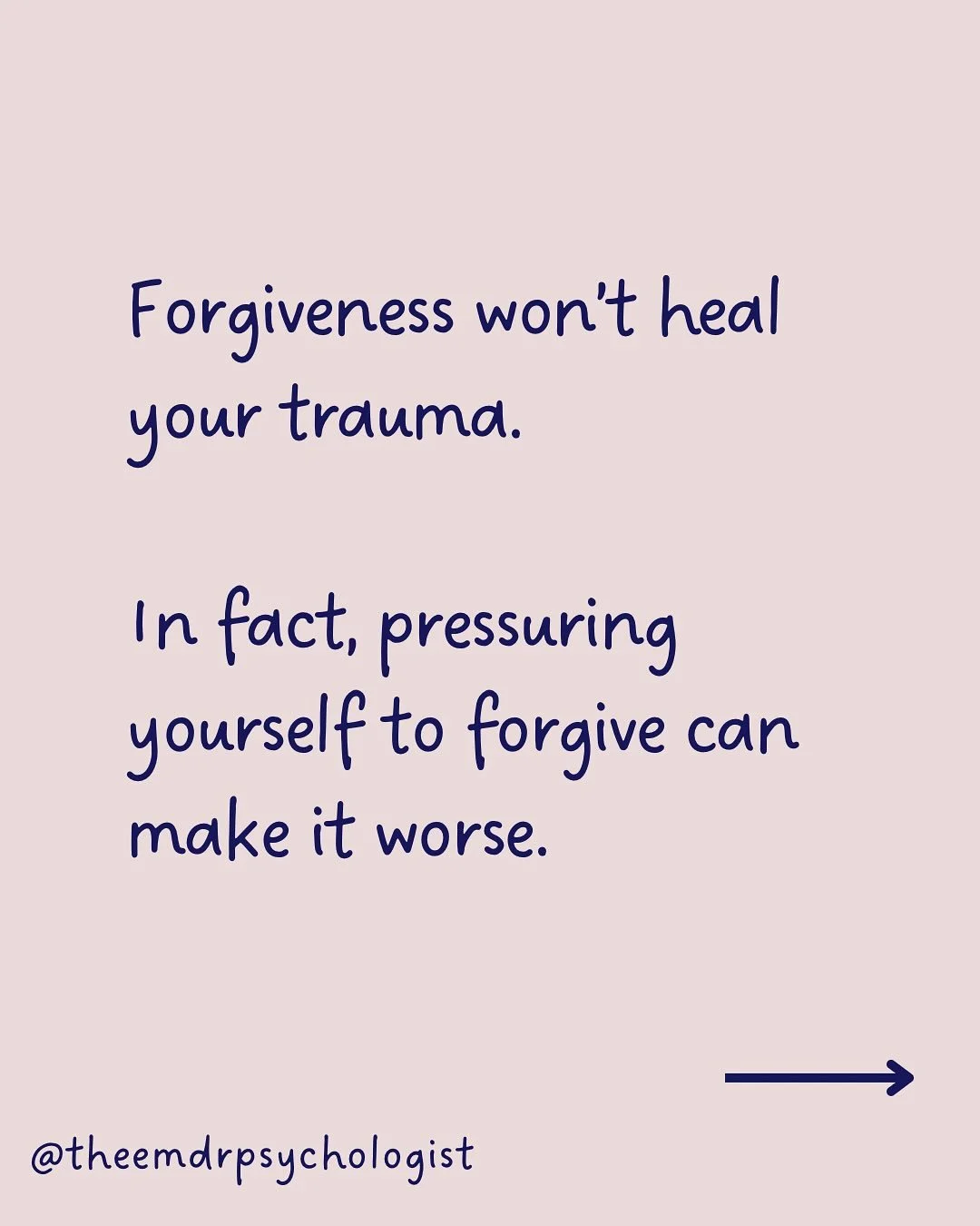 Forgiveness isn’t what heals trauma.
You’ve probably been told that if you just forgive, you’ll feel lighter. But that’s not how trauma works.
Trauma is stored in the body and nervous system. It’s not forgiveness that